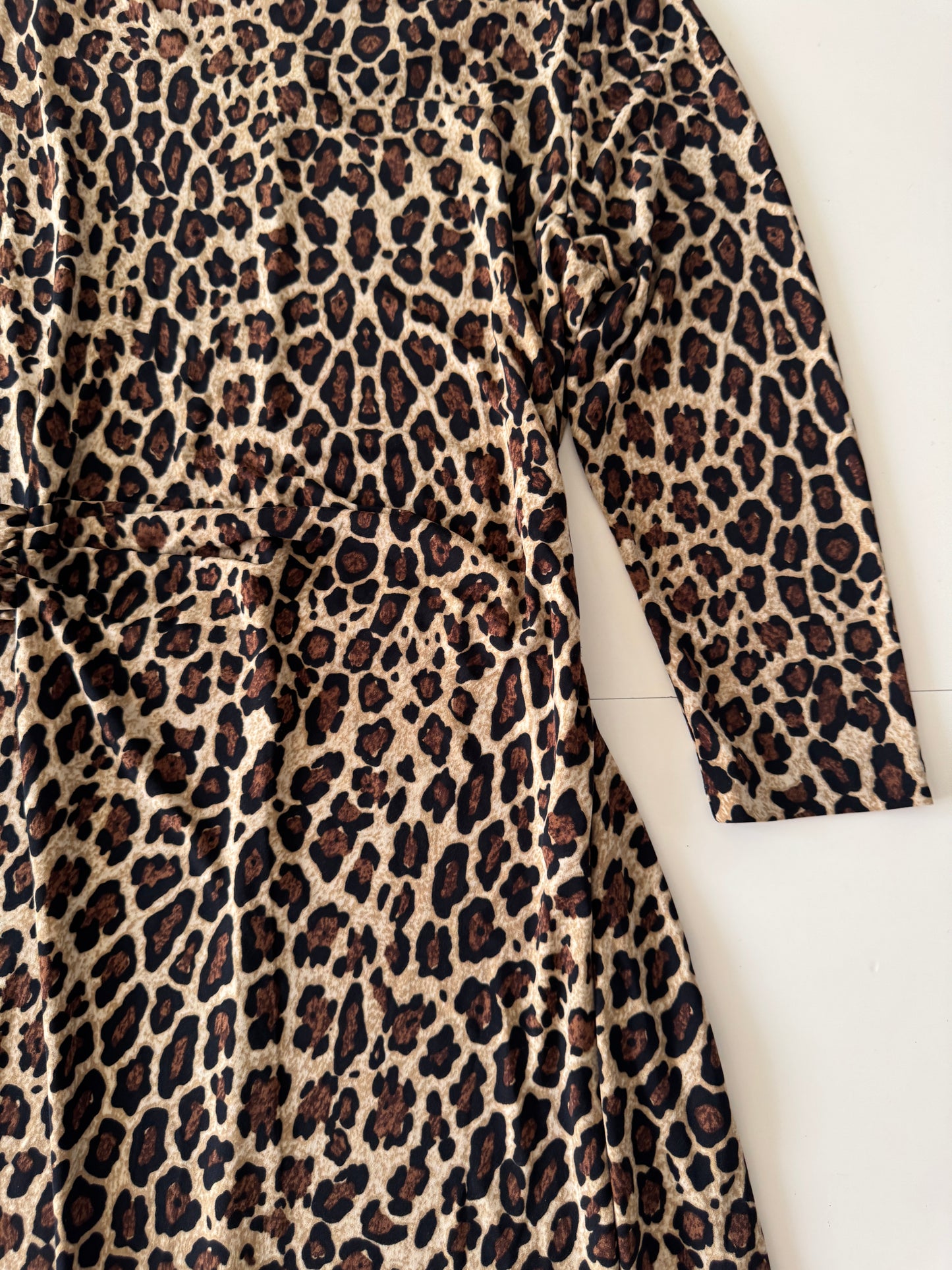 Vestido animal print cafe, Talla S/M Petite, Mujer, Peter Nygard