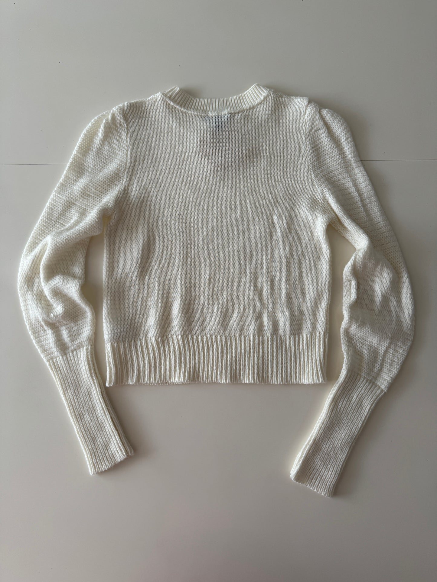 Sweater blanco de punto tejido, Talla XS, Mujer, Express