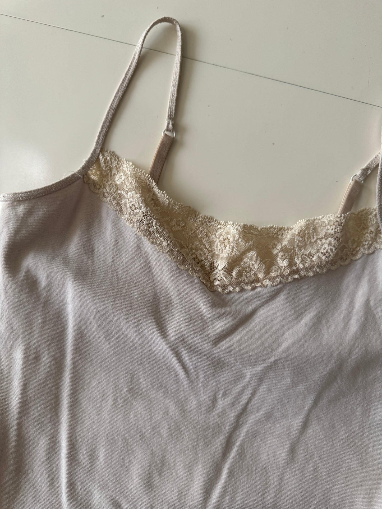 Blusa de tirantes beige, Talla M, Mujer, Express