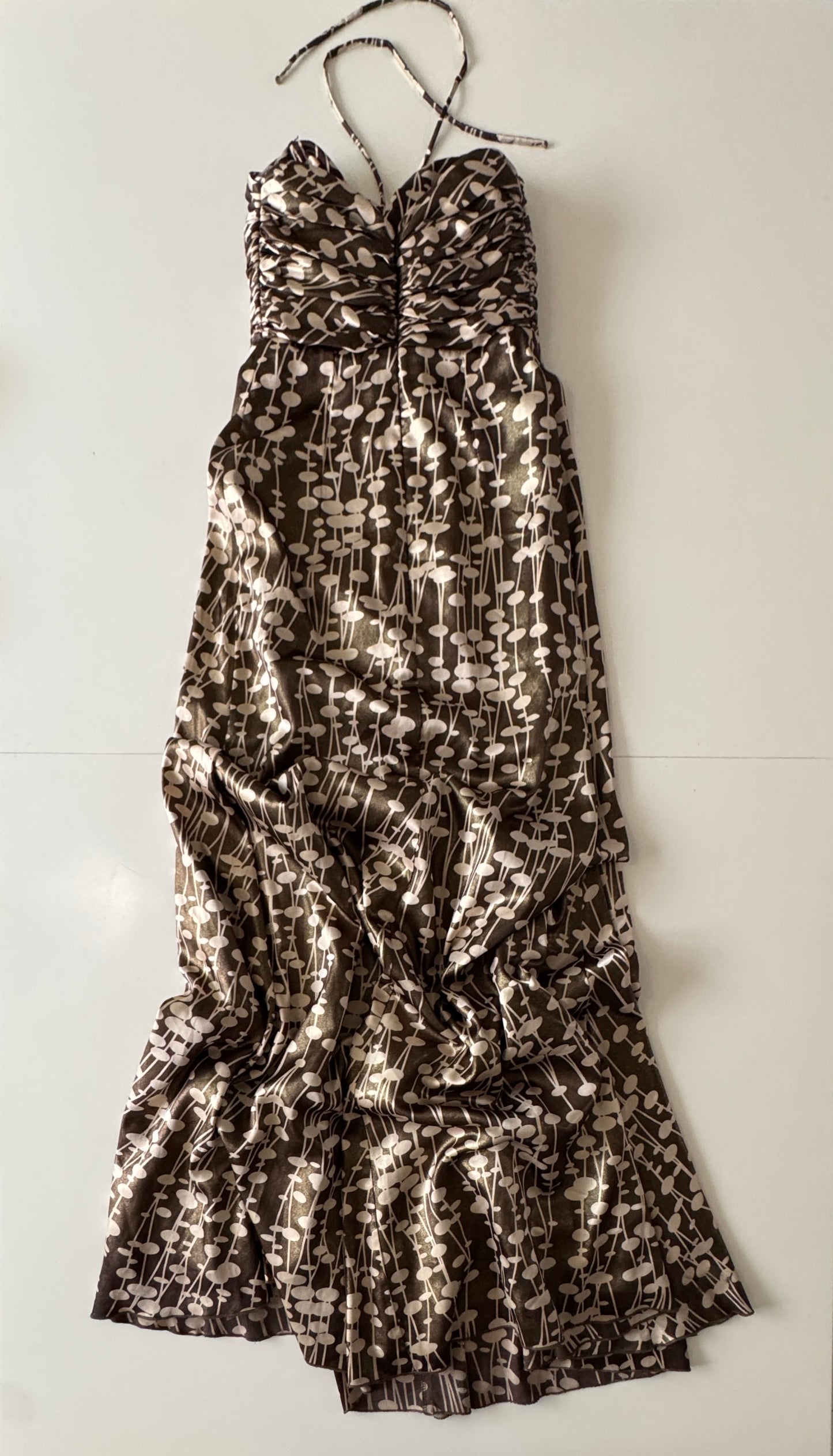 Vestido de fiesta estampado color bronce, Talla 4, S, Mujer, Barbara's