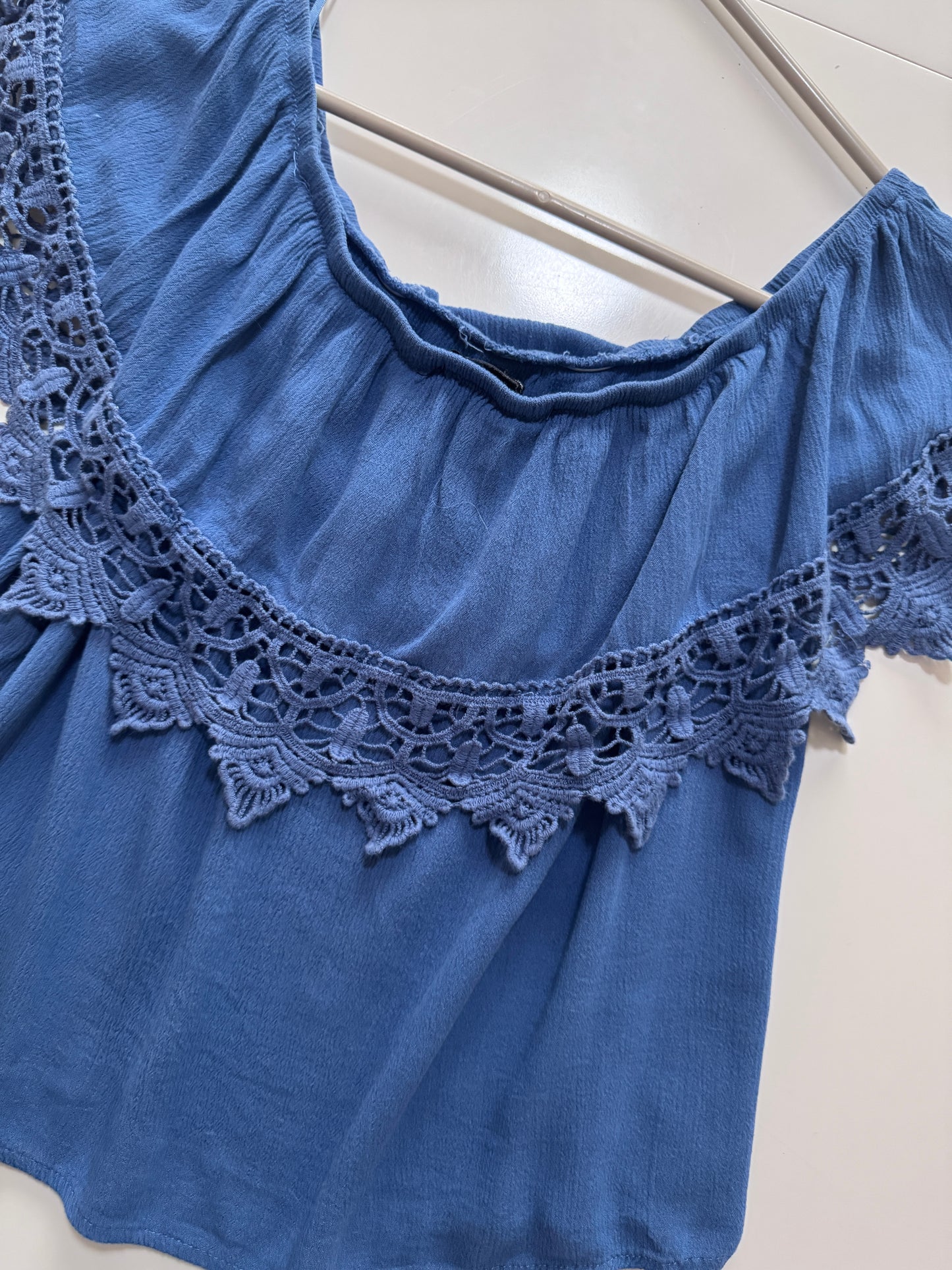 Blusa de verano celeste, Talla S, Mujer, Ambiance
