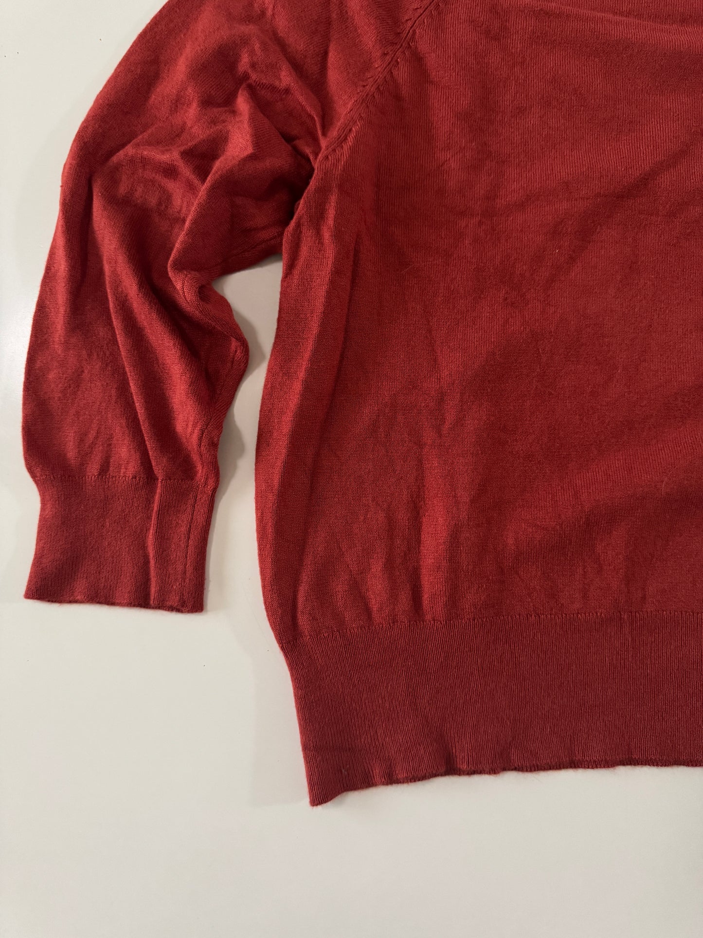 Cardigan 3/4 color ladrillo, Talla L, C&A, Mujer