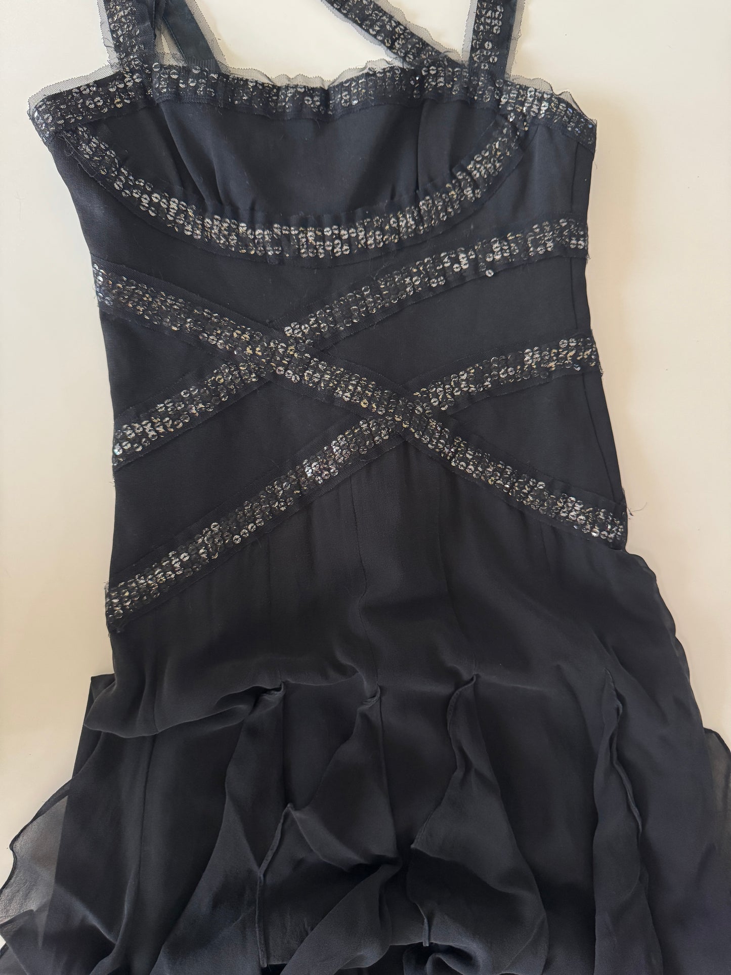 Vestido de fiesta negro, Talla 0, Xs, Mujer, BCBG Max Azria
