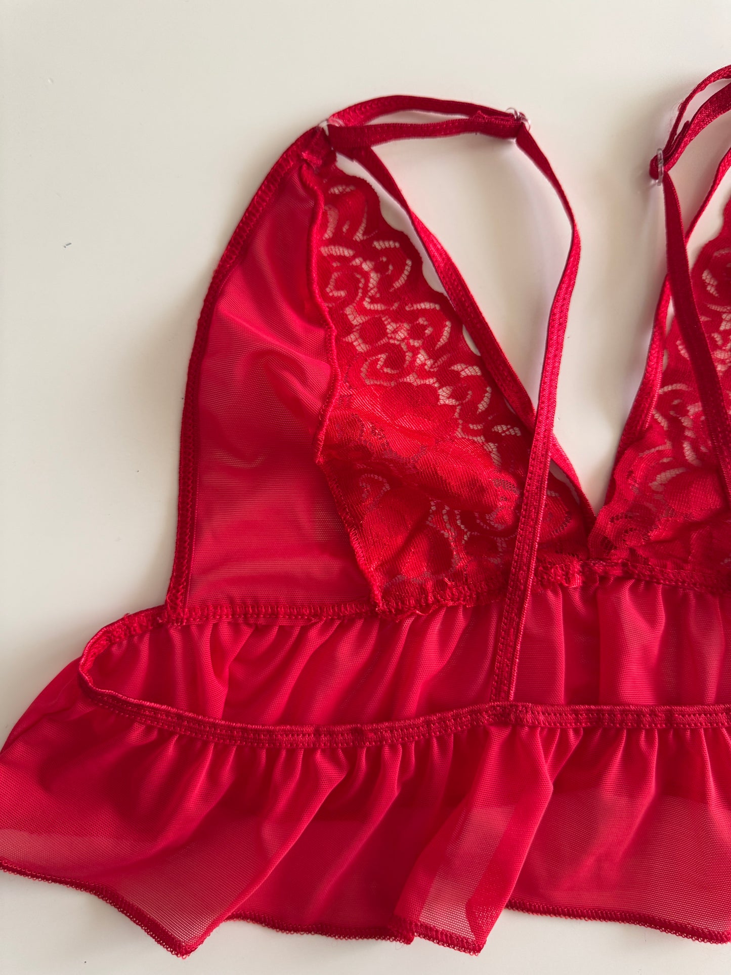 Top lencero rojo, Talla S/M, Mujer