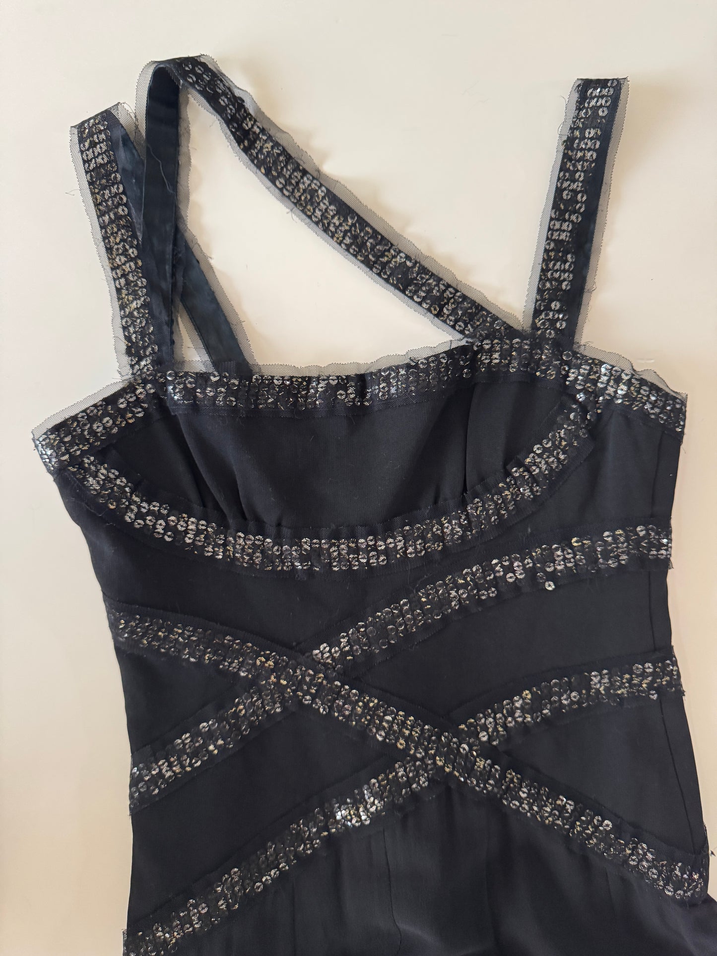 Vestido de fiesta negro, Talla 0, Xs, Mujer, BCBG Max Azria