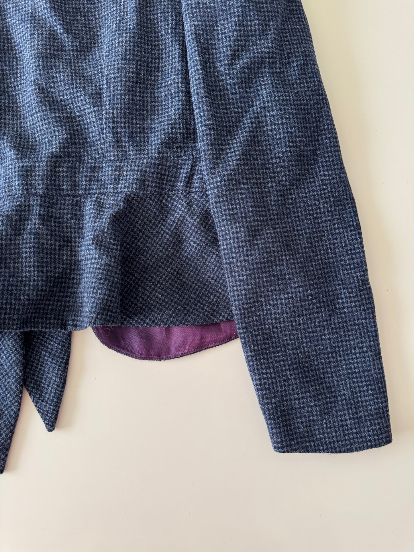 Blazer de lana azul, Talla Xs (9) vintage, Mujer