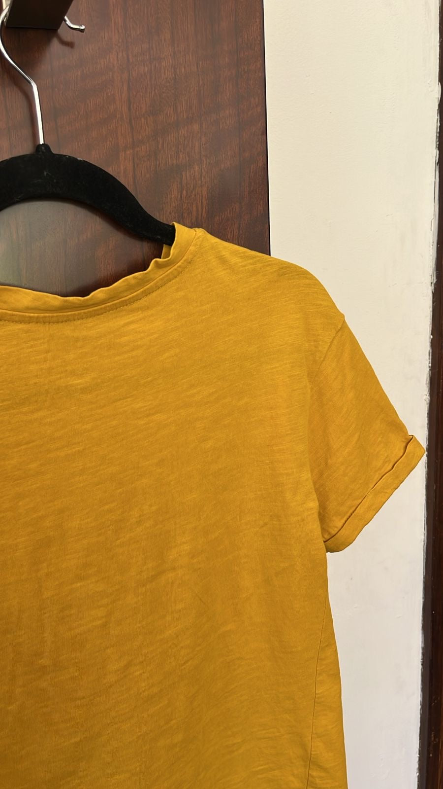Playera mostaza, Talla Xs oversized, Mujer, C&A