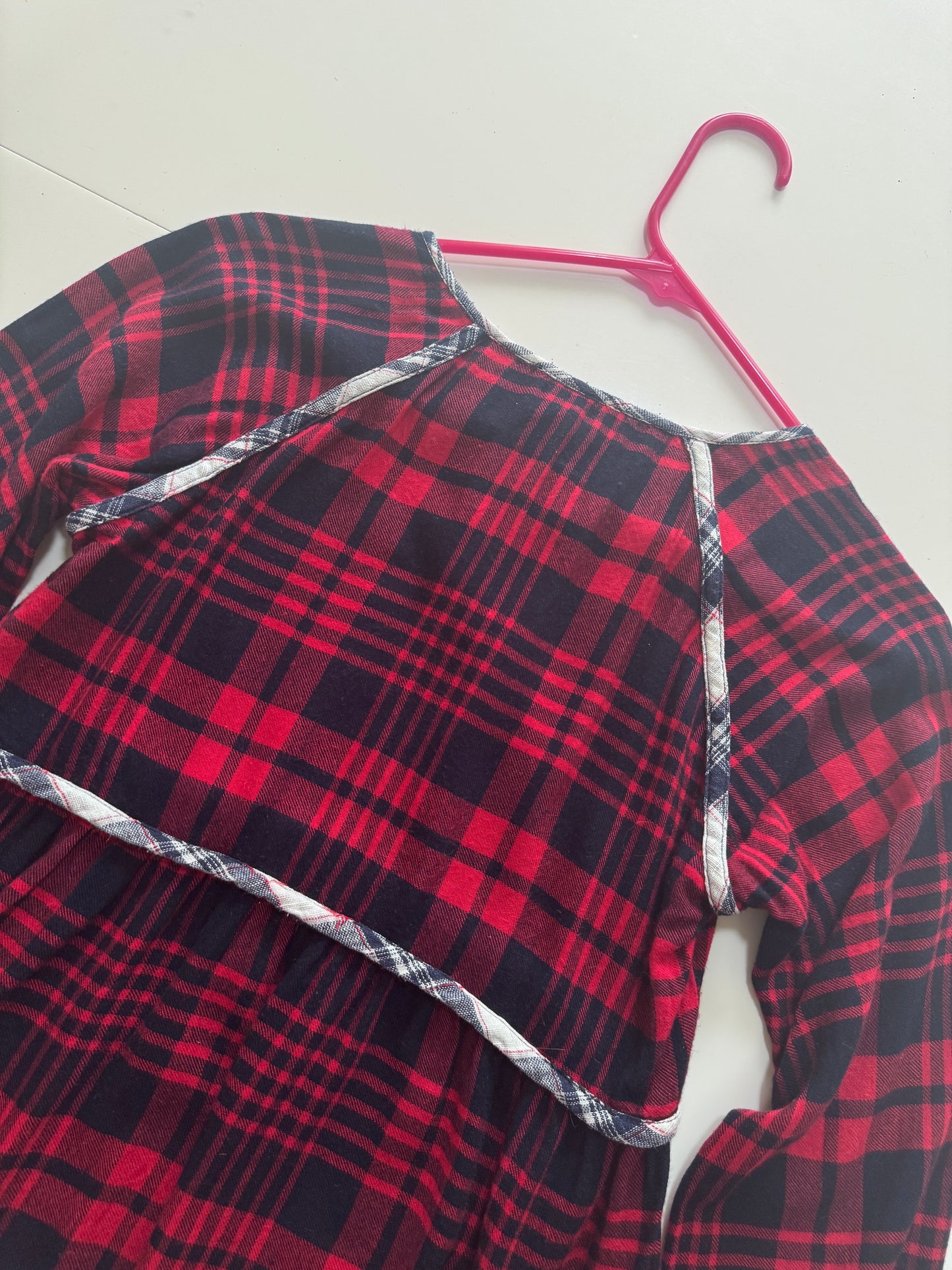 Blusa de franela roja cuadros, Talla XS, Mujer, THML