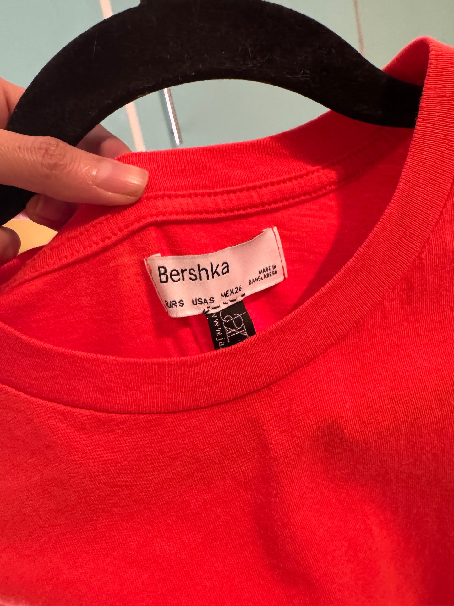 Playera naranja, Talla S, 26, Mujer, Bershka