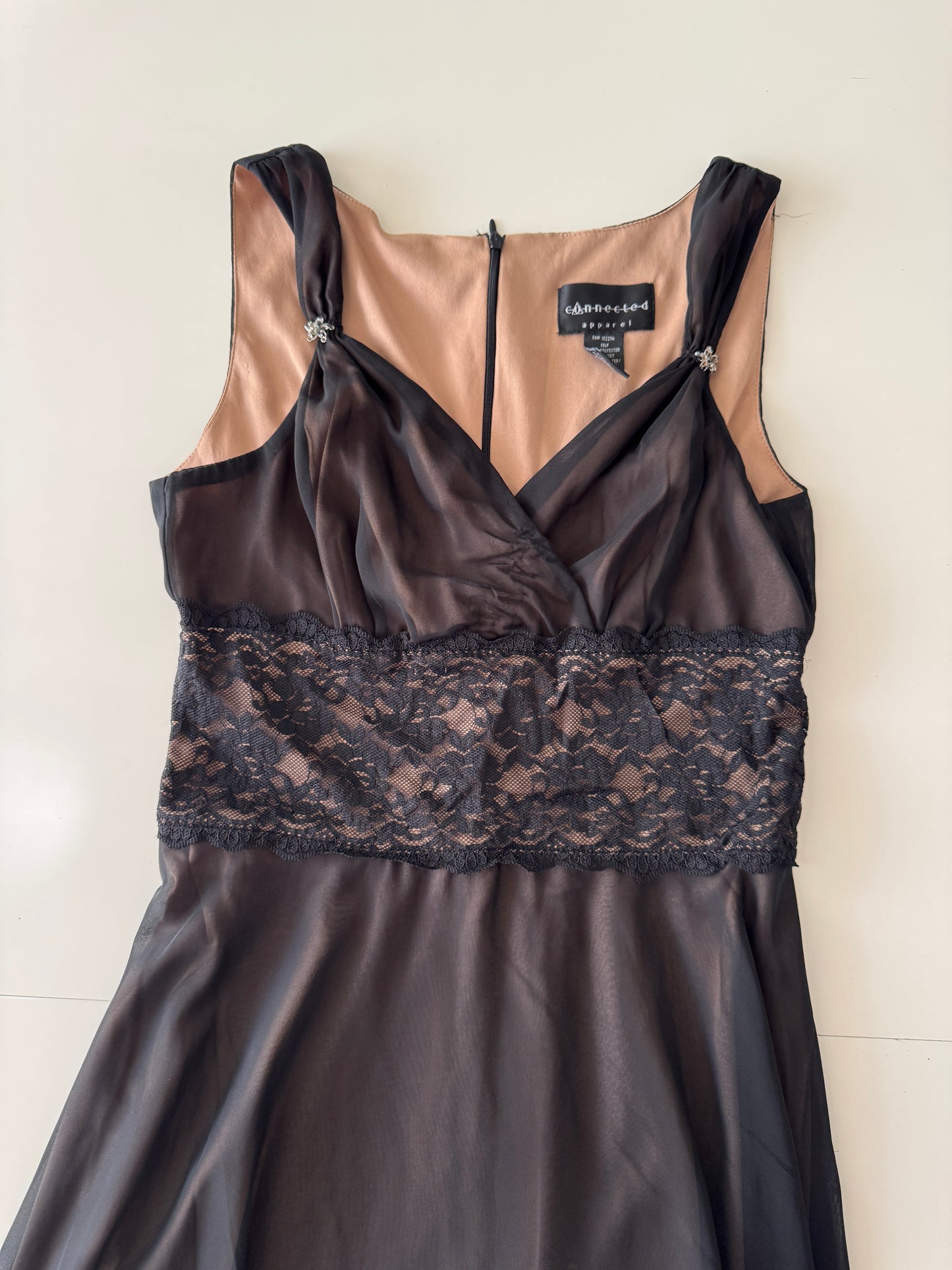 Vestido de fiesta negro, Talla 8, Mujer, Connected Apparel