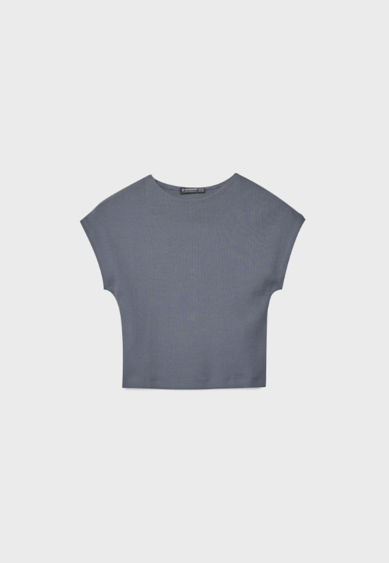 Camiseta ajustada gris, Talla S, Mujer