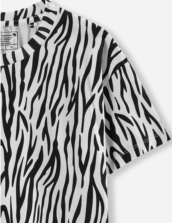 Playera crop animal print, Talla S, Mujer