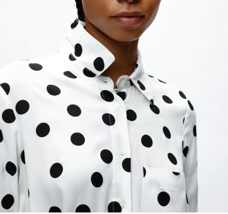 Vestido camisero de lunares, Talla M, Mujer