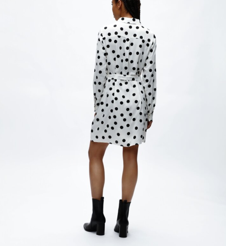 Vestido camisero de lunares, Talla M, Mujer