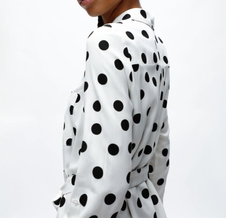 Vestido camisero de lunares, Talla M, Mujer