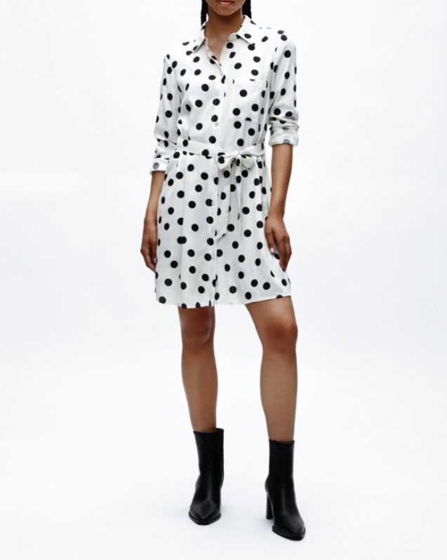 Vestido camisero de lunares, Talla M, Mujer