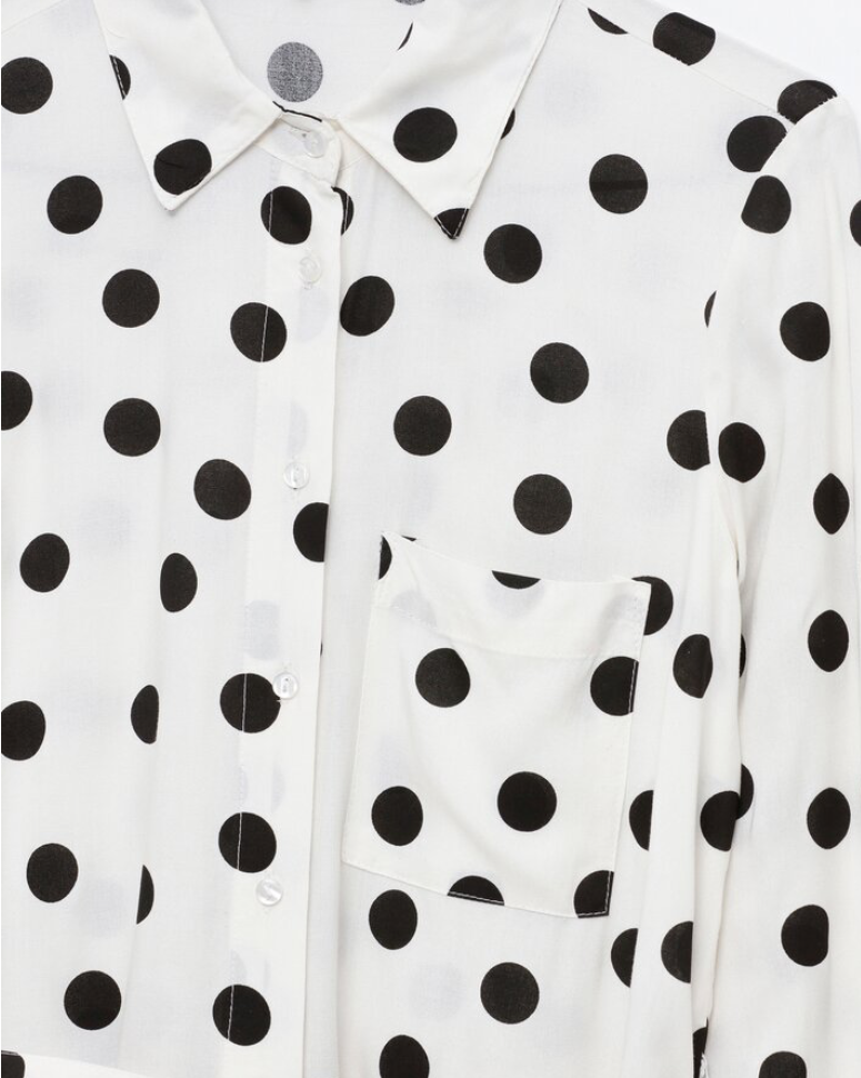 Vestido camisero de lunares, Talla M, Mujer