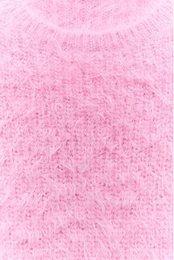 Sweater de peluche rosa, Talla M, Mujer