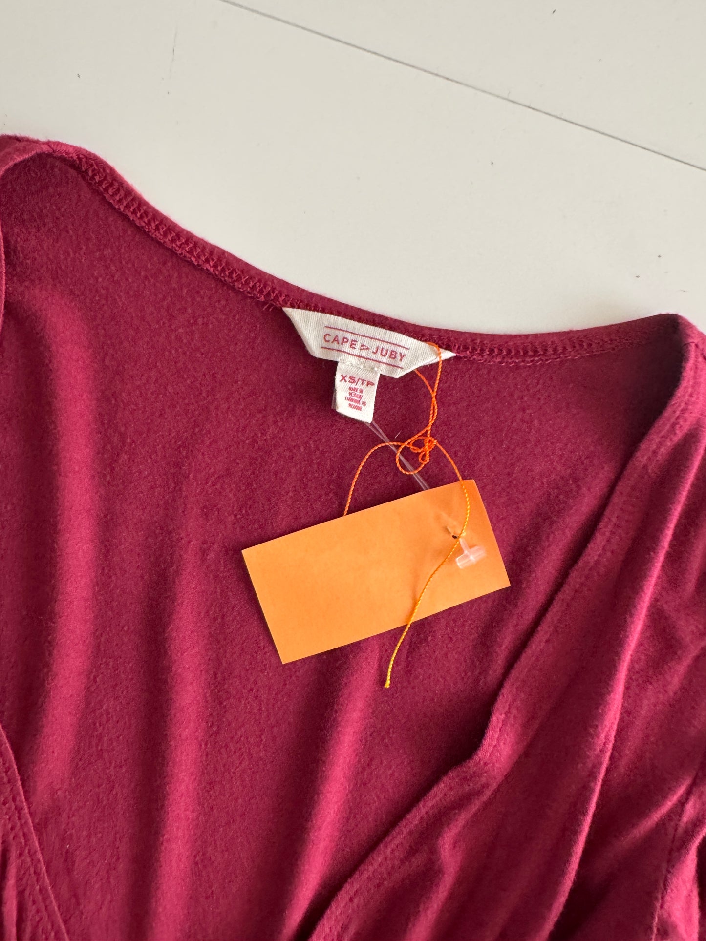 Blusa guinda cruzada, Talla XS, Mujer, Cape Juby