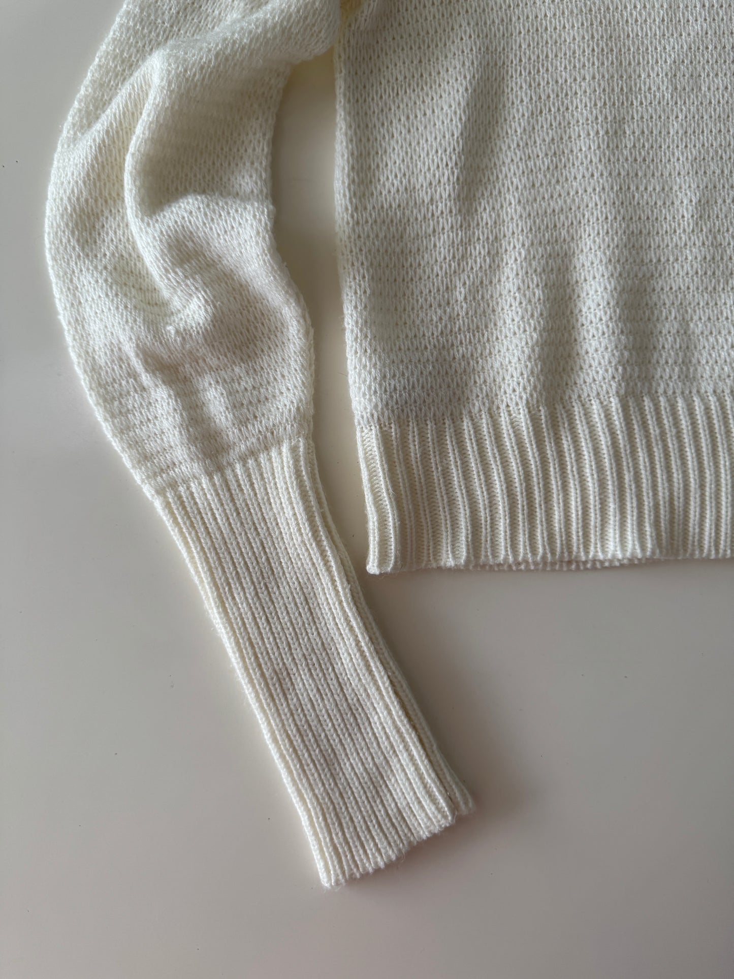 Sweater blanco de punto tejido, Talla XS, Mujer, Express