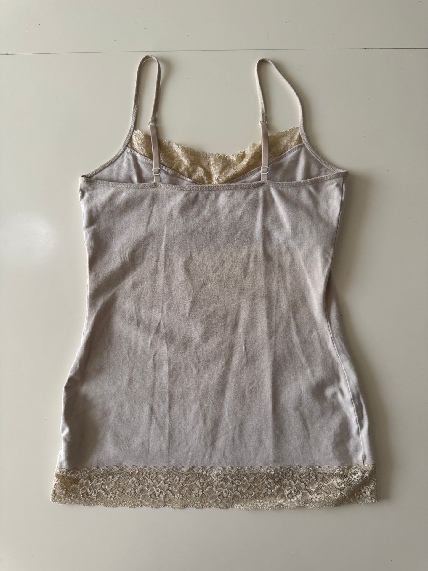 Blusa de tirantes beige, Talla M, Mujer, Express