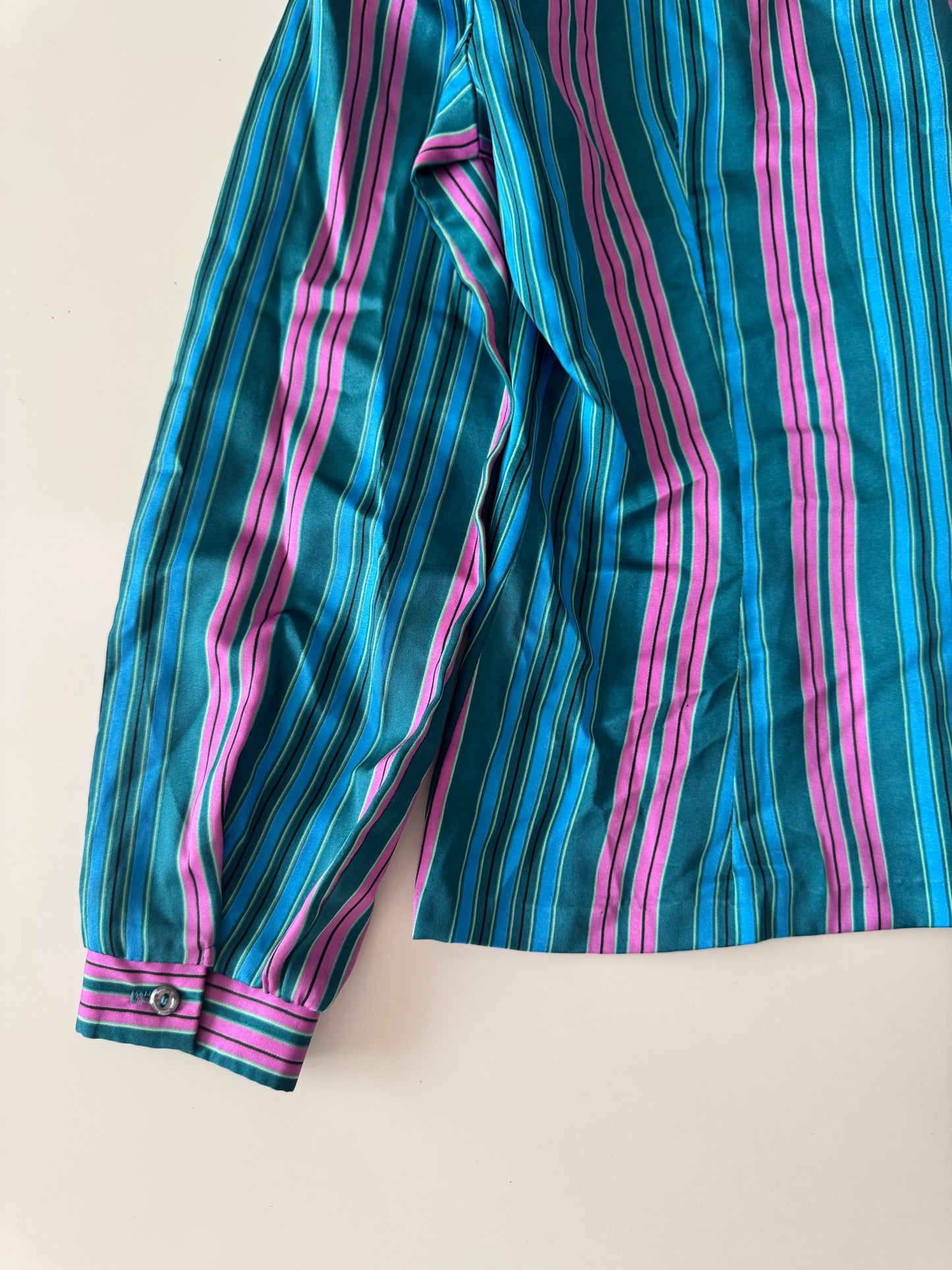 Camisa de rayas turquesa, Talla S, Mujer, Shirts for Her