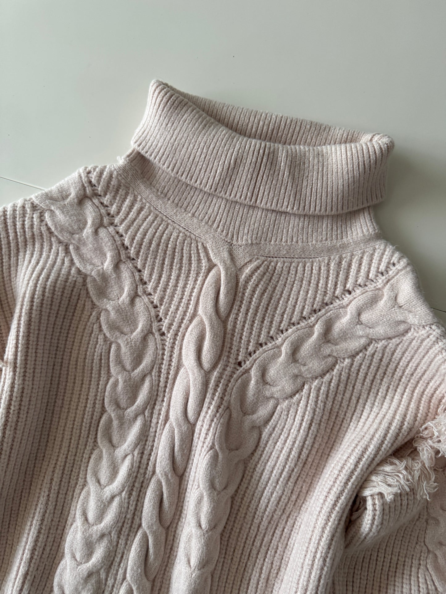 Sweater beige acanalado, Talla L, Mujer, Catamaran