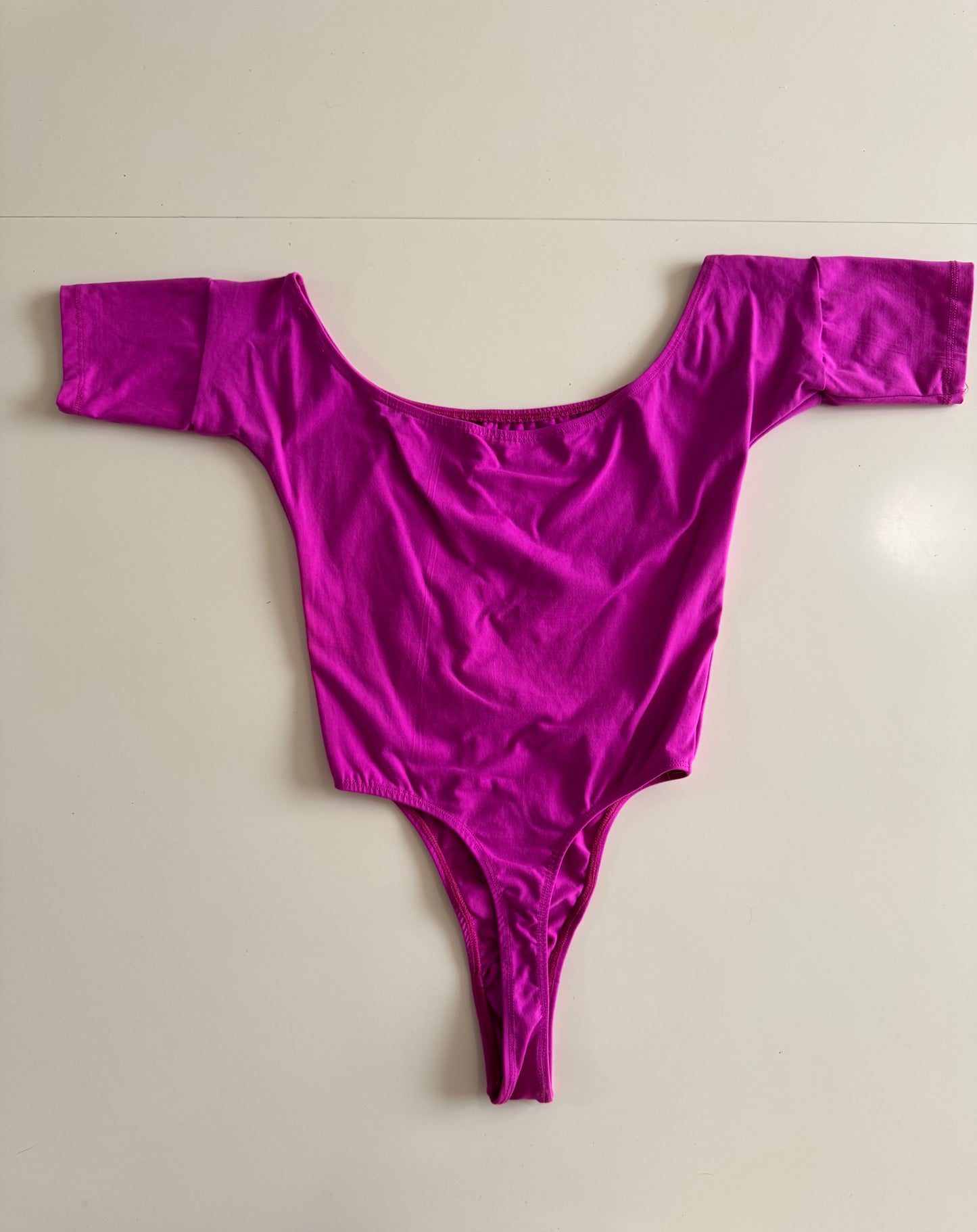 Leotardo fucsia, pierna alta, Talla S, Mujer