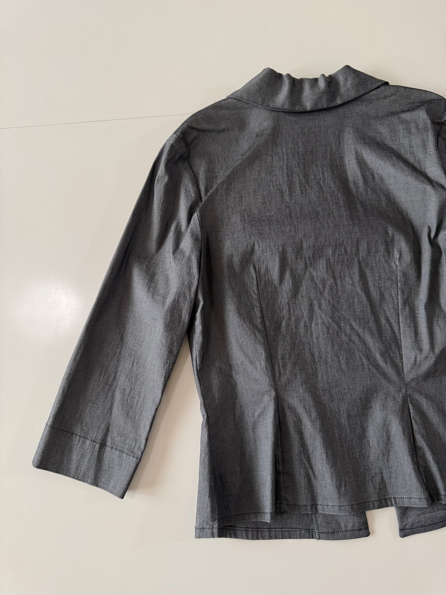 Blazer/blusa gris satinado, Talla S, Mujer, LOB