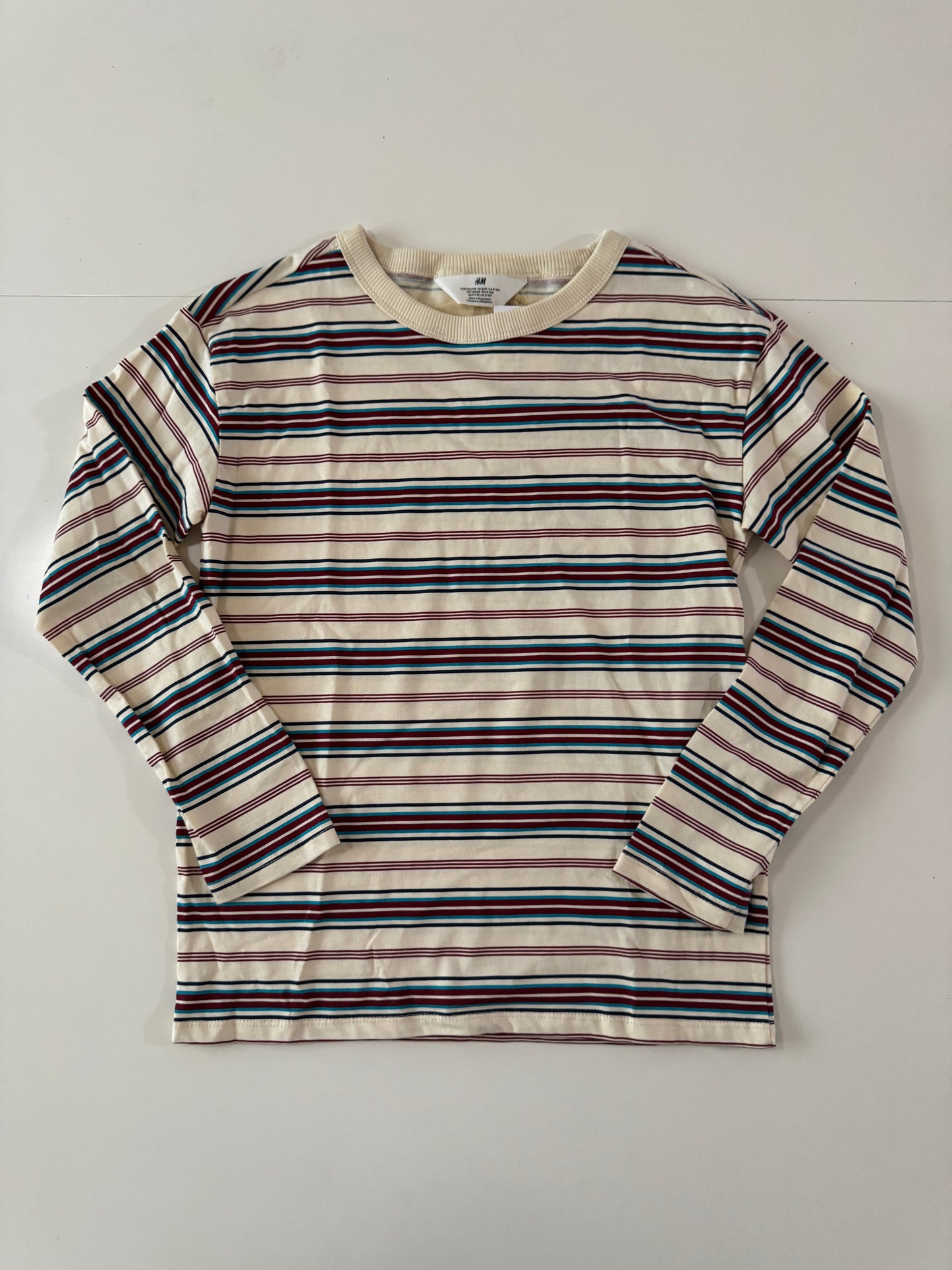 Playera manga larga de rayas, Talla 8-10 años, Niño, H&M