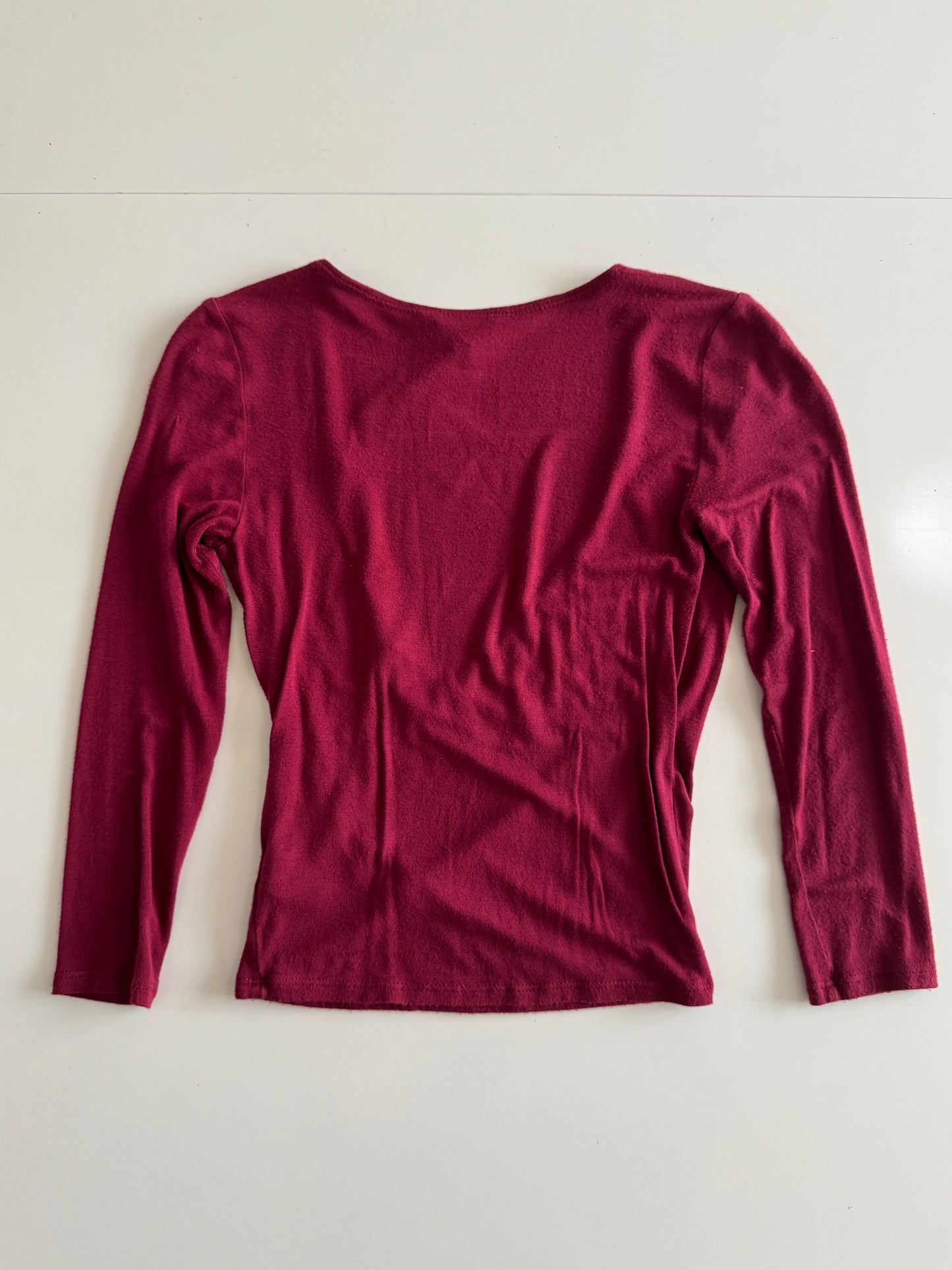 Blusa guinda cruzada, Talla XS, Mujer, Cape Juby