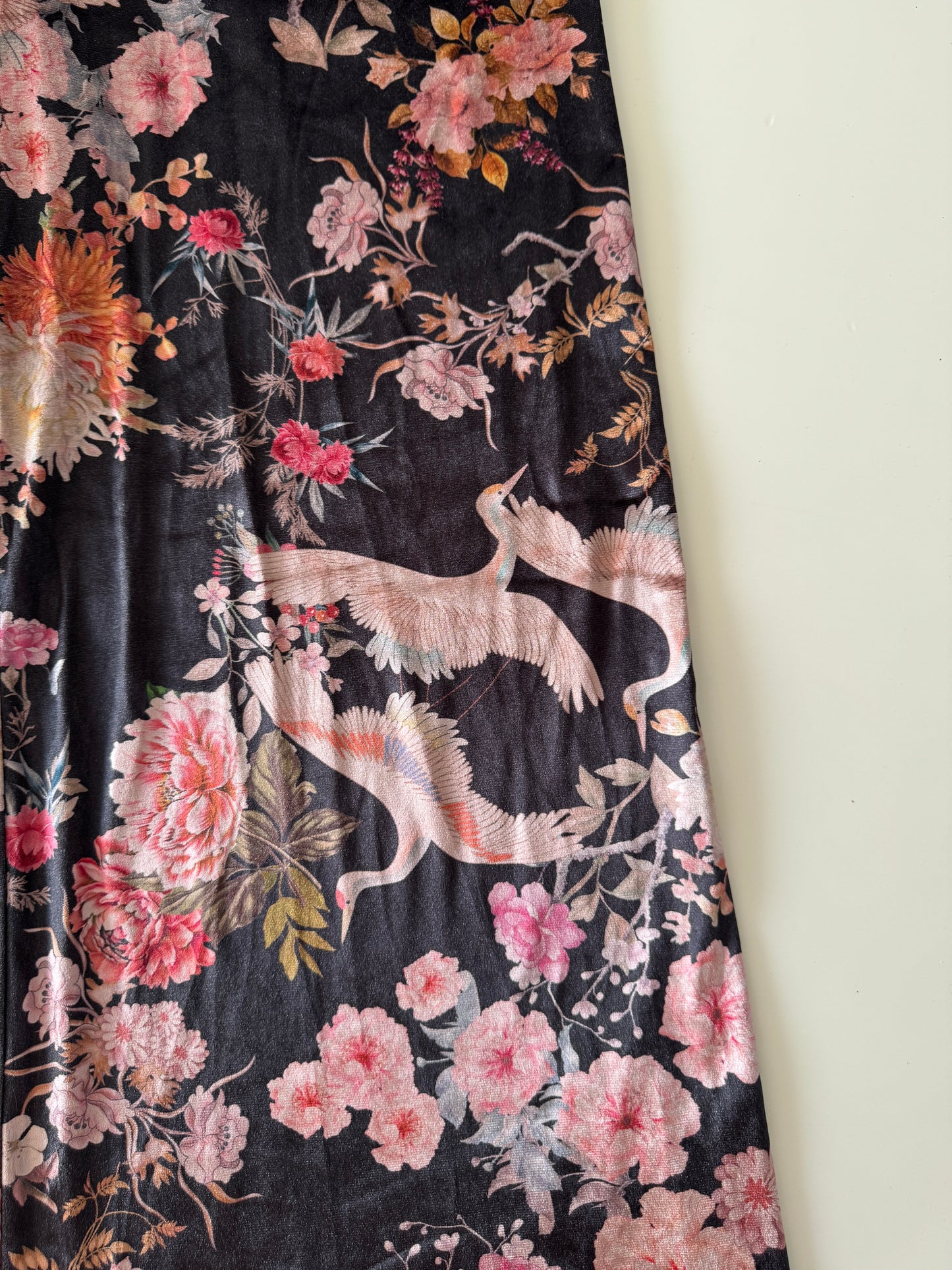 Pantalones de flores de terciopelo, Talla M, Mujer, Zara
