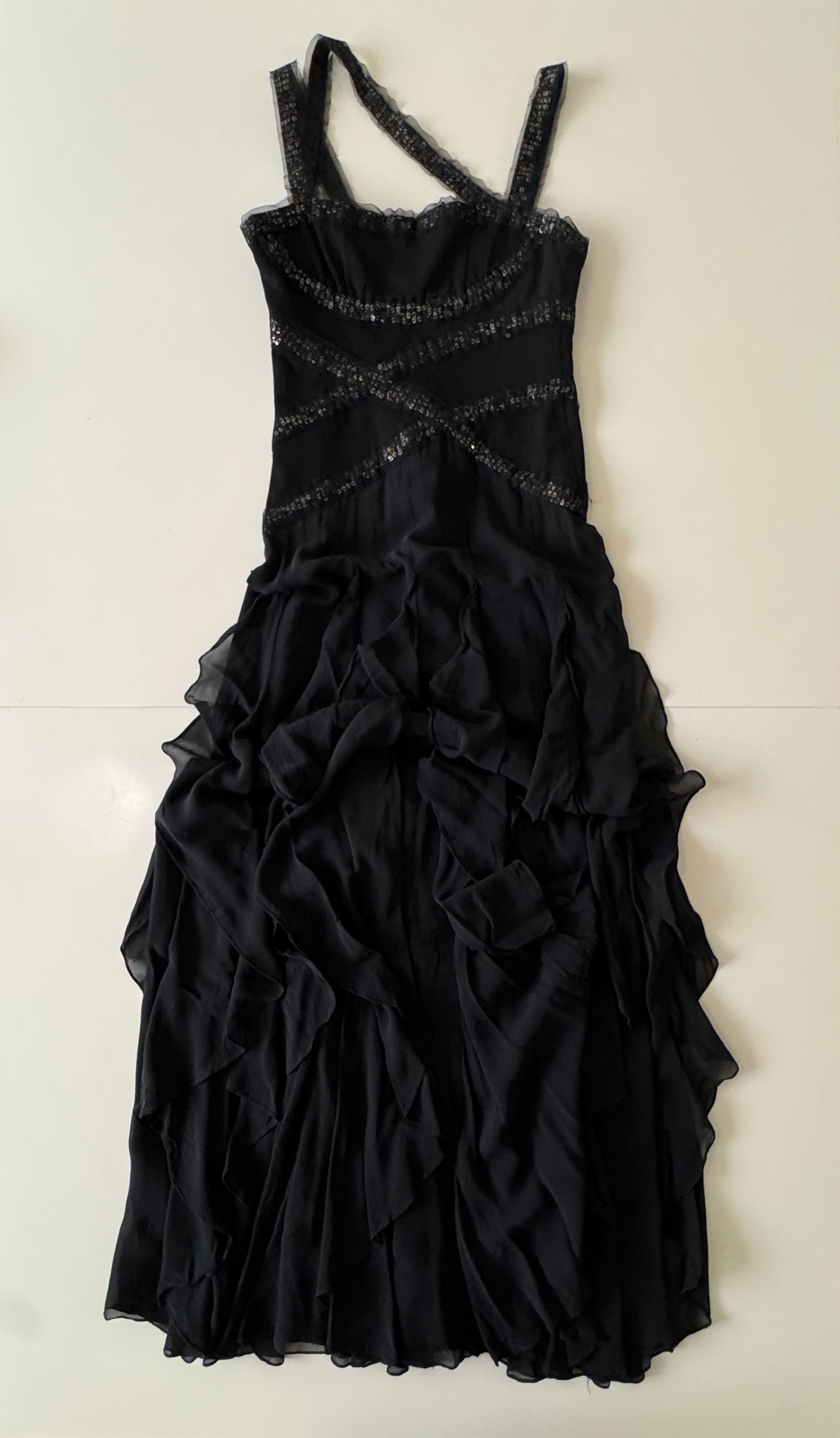 Vestido de fiesta negro, Talla 0, Xs, Mujer, BCBG Max Azria