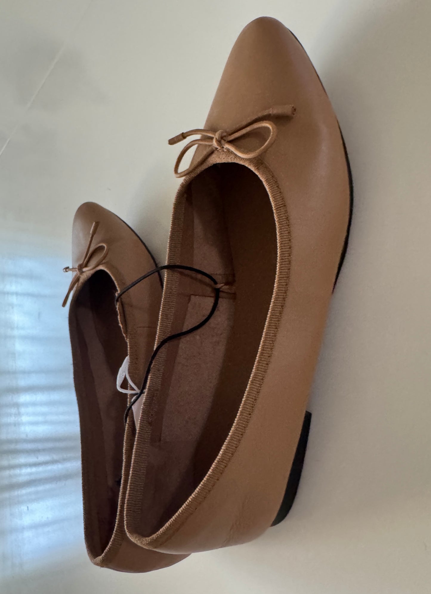 Flats beige de piel, Talla 25mx, 7.5Usa, 38Eur, Mujer, Sfera