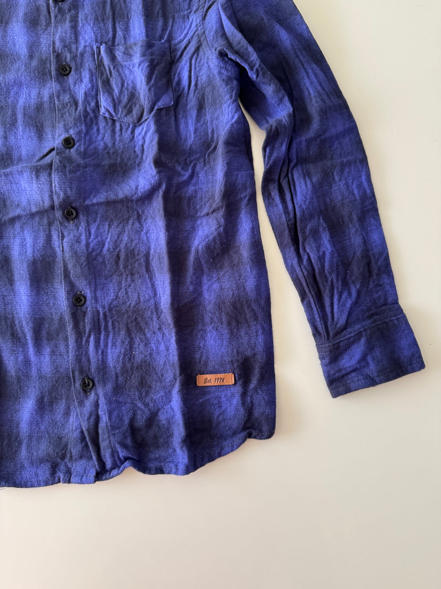 Camisa de franela de cuadros morada, Talla 10 años, Niños, Weekend