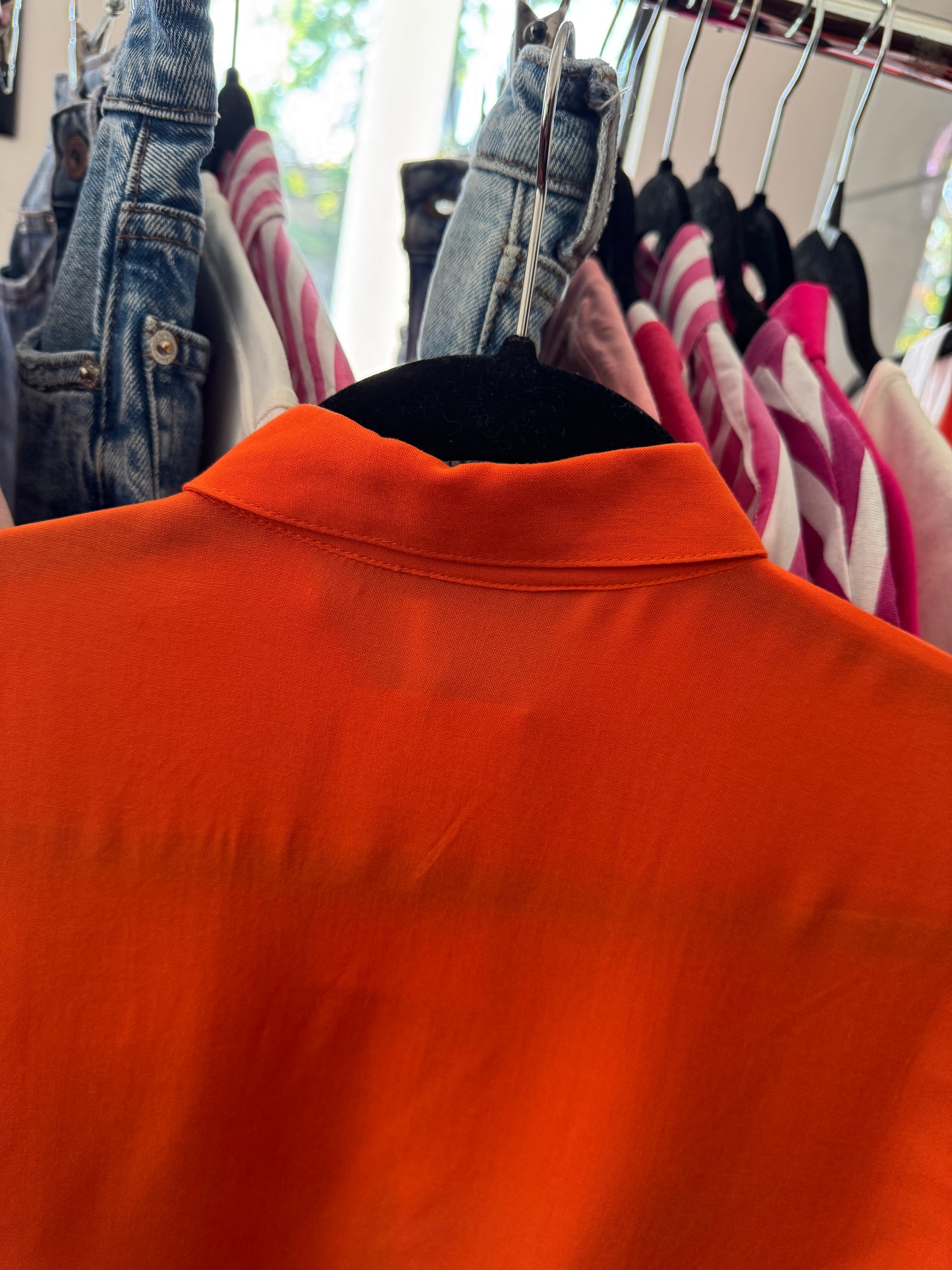 Camisa naranja, Talla L slim, Mujer, Shasa