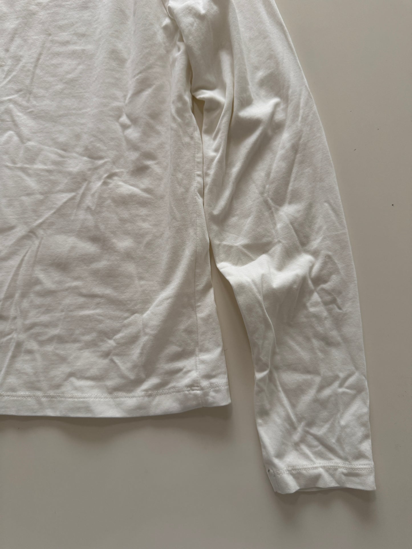Playera manga larga blanca, Talla L, Mujer, C&A