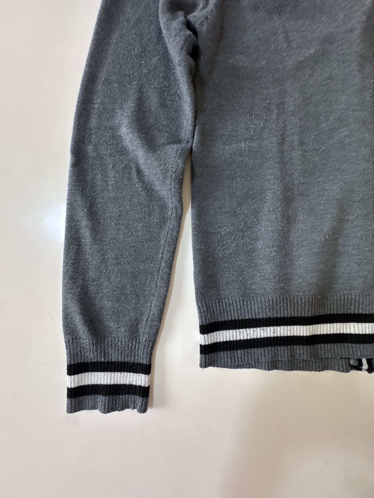 Cardigan gris vintage, Talla XS, Hombre