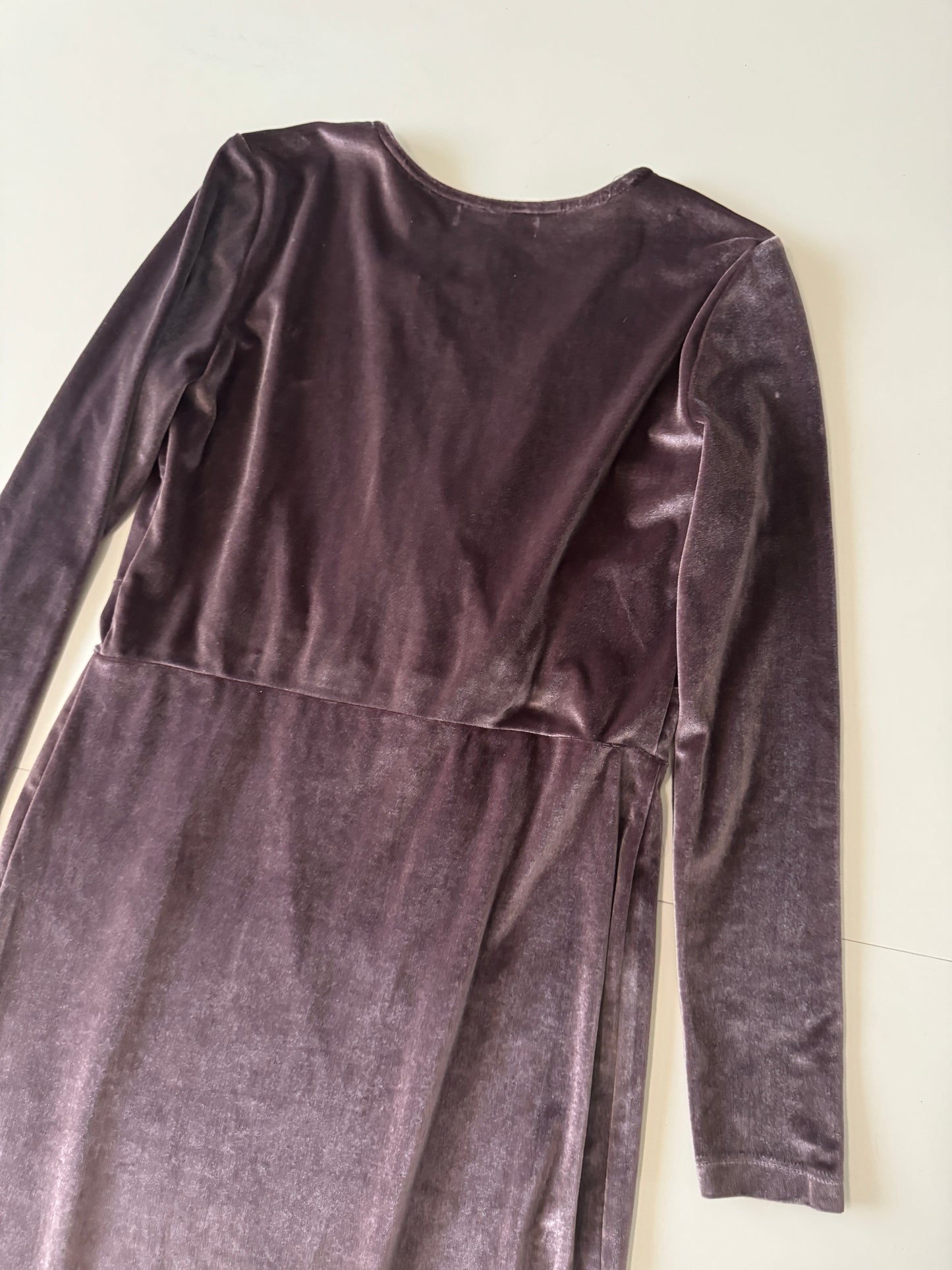 Vestido de terciopelo lila, Talla S, Mujer