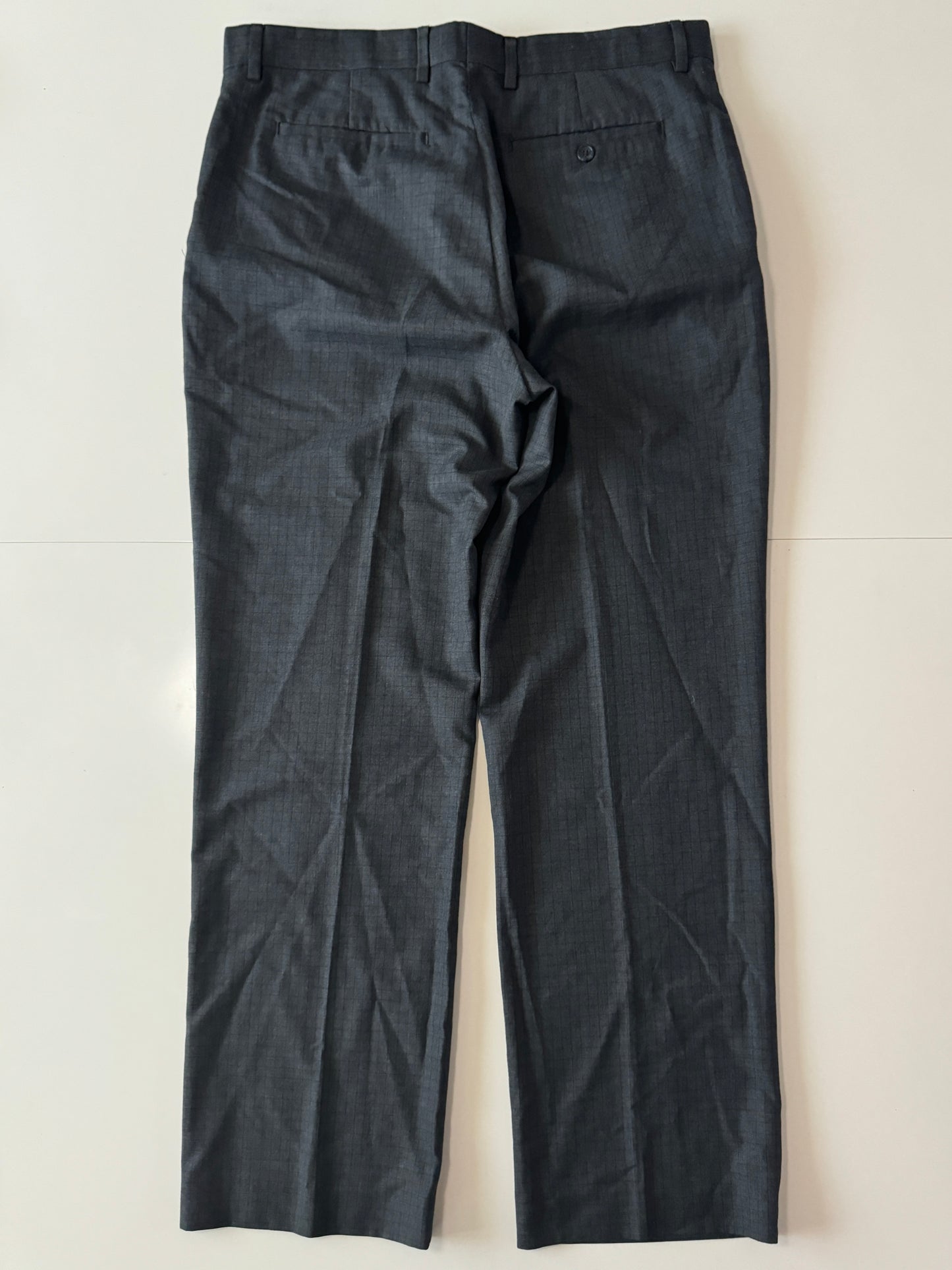 Pantalones de vestir grises de cuadros, Talla 34x32, Hombre