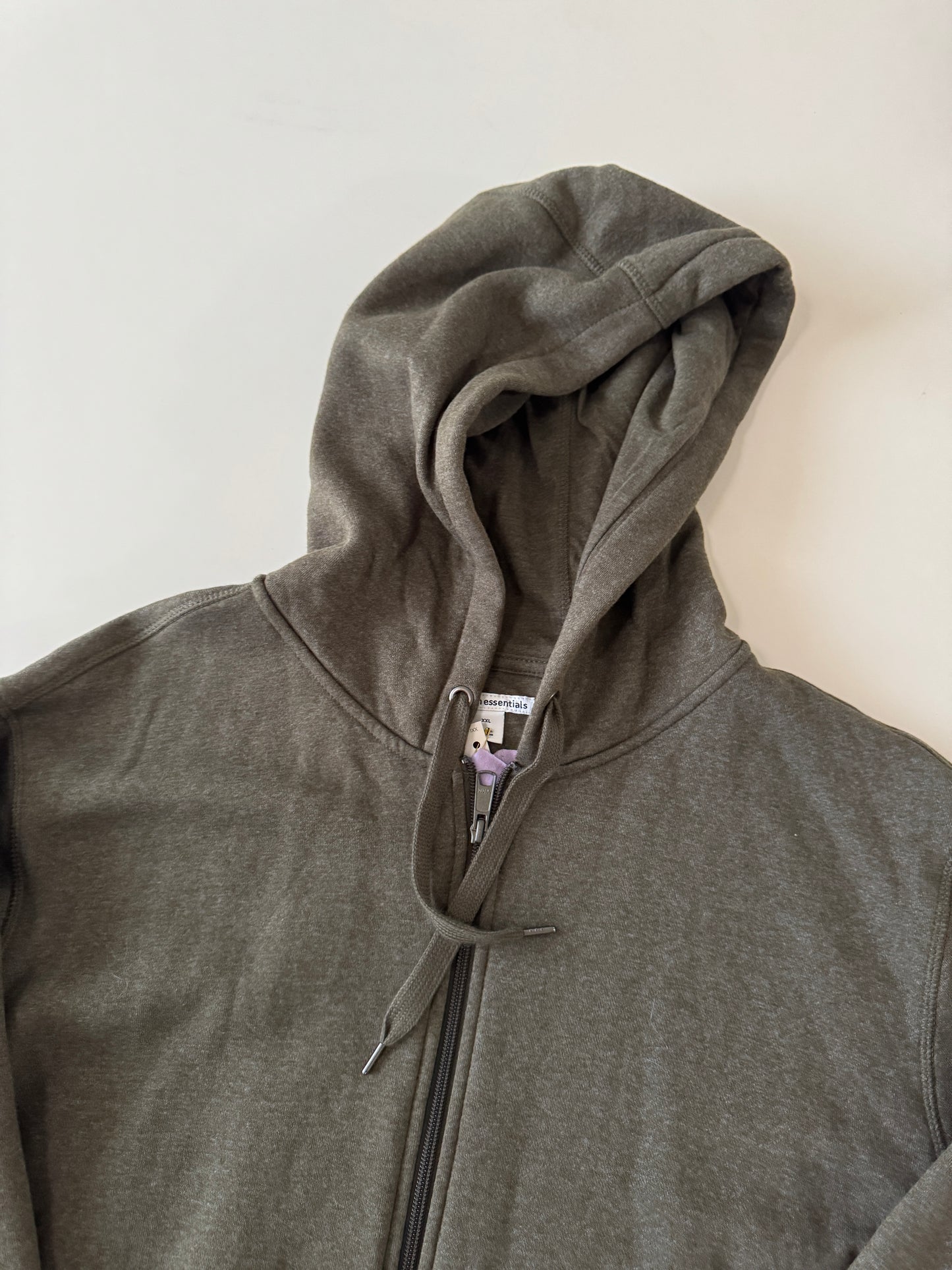 Hoddie afelpado verde militar, Talla XXL, Hombre