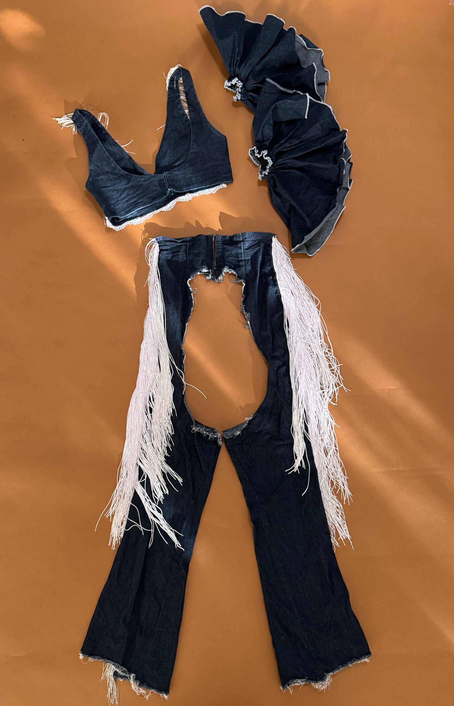 Conjunto de mezclilla vaquero, Talla S, Unisex