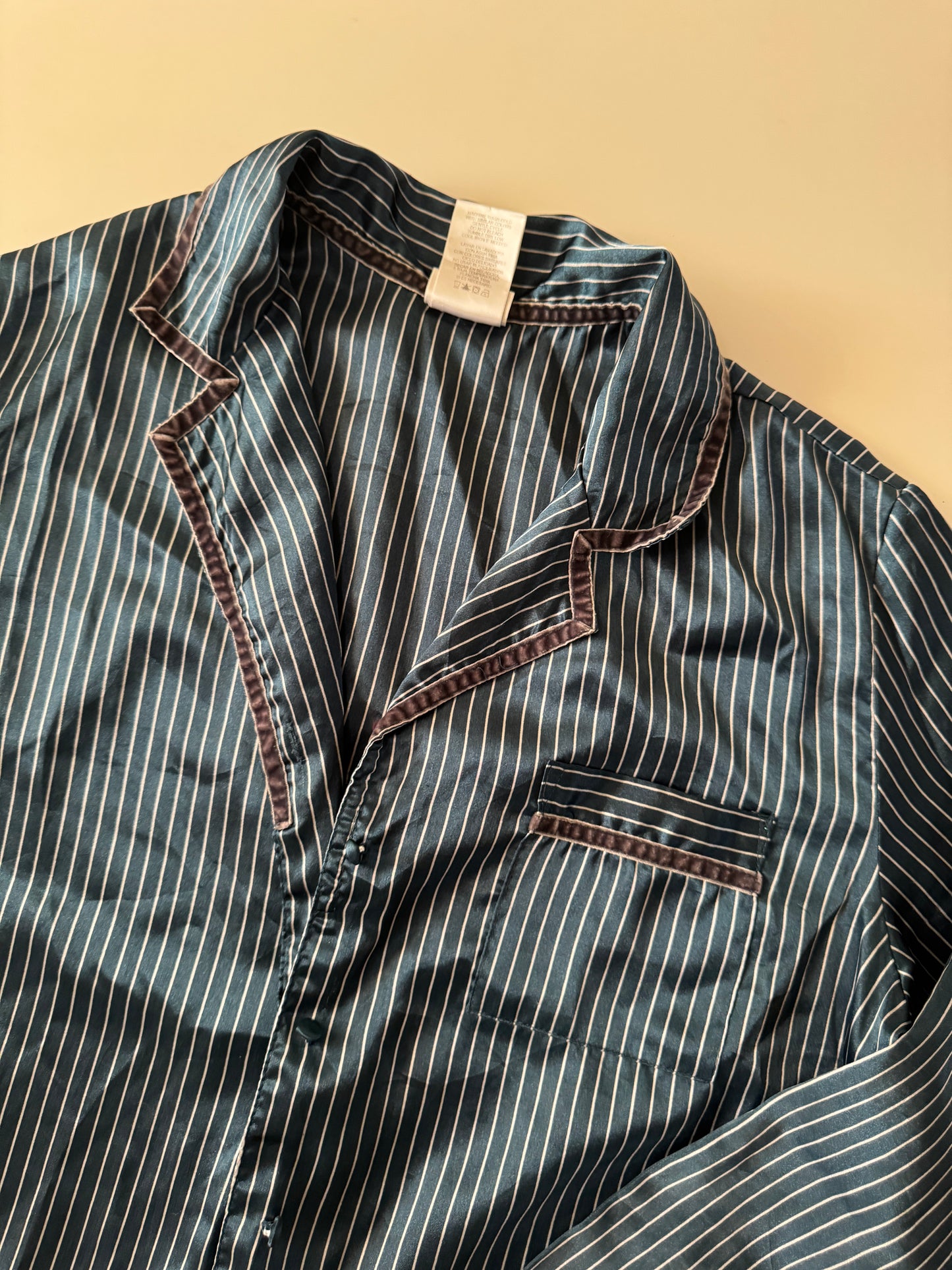 Camisa de pijama de rayas, Talla L(12,14) Teen, S Hombre