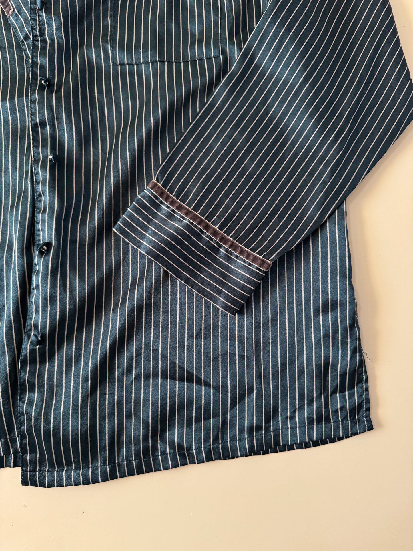 Camisa de pijama de rayas, Talla L(12,14) Teen, S Hombre