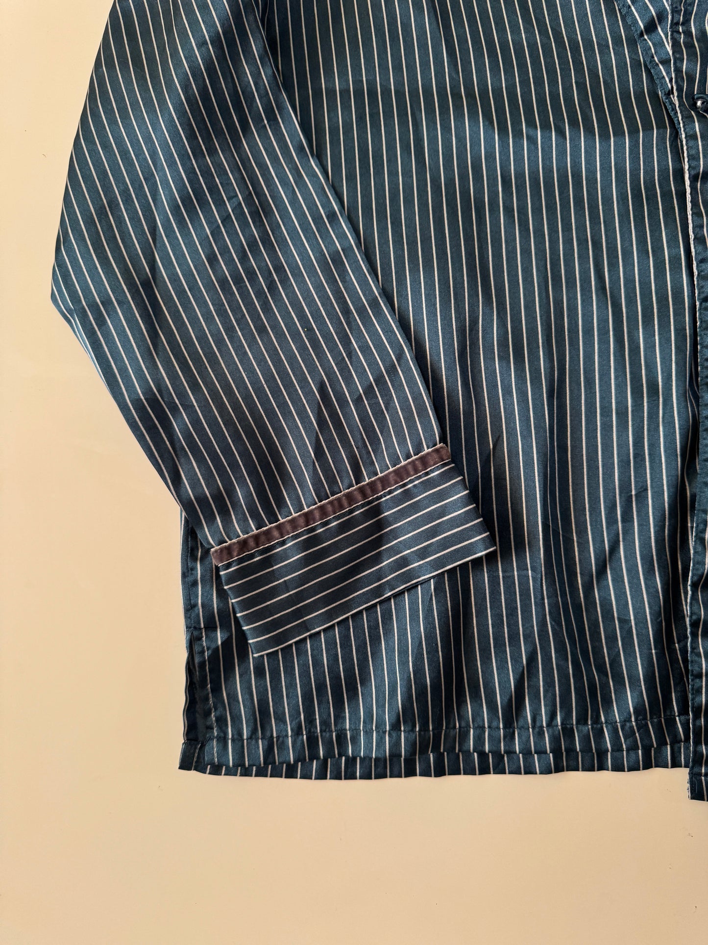 Camisa de pijama de rayas, Talla L(12,14) Teen, S Hombre