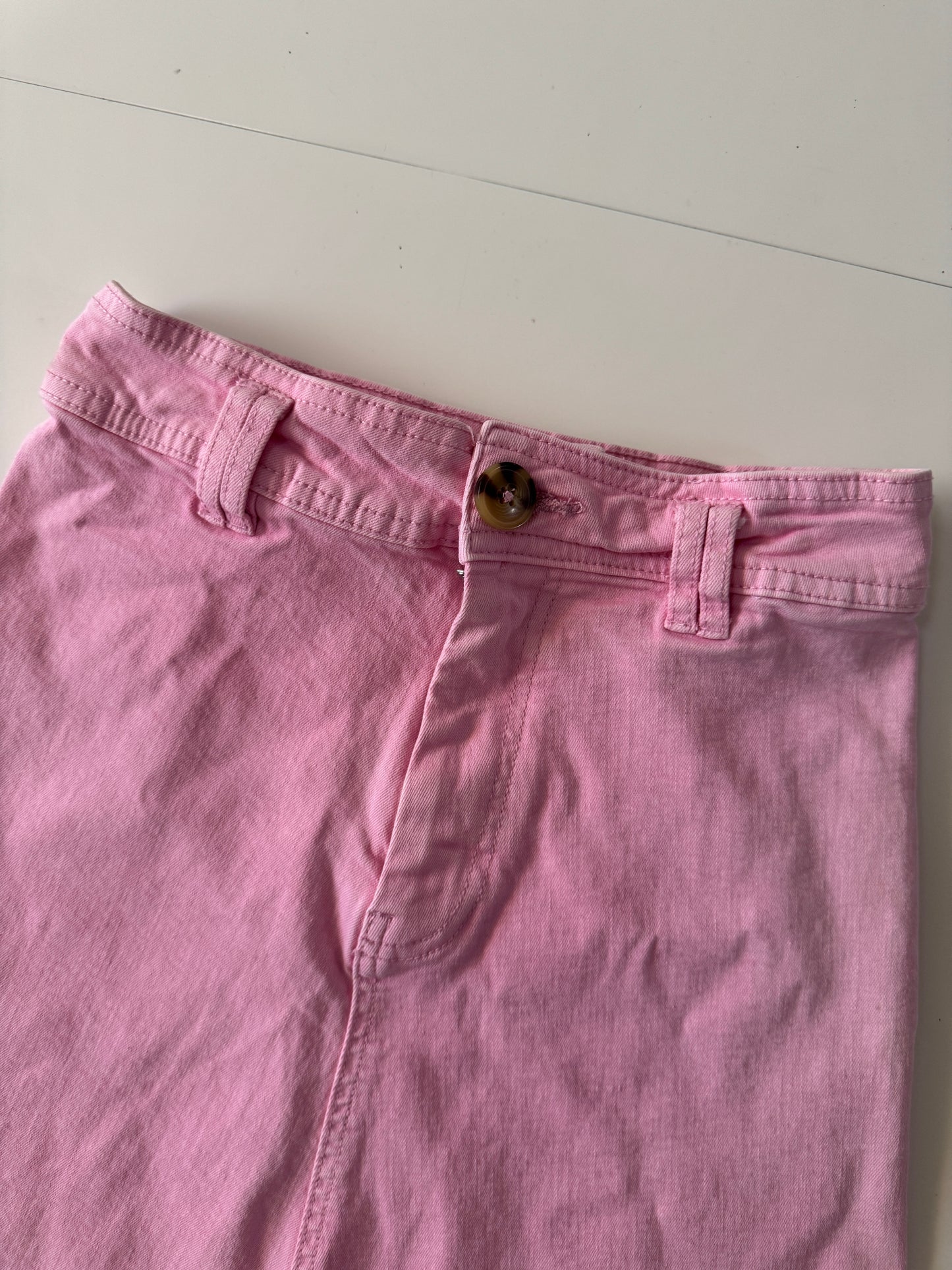 Falda de mezclilla rosa, Talla 24Mx, 2Usa, Mujer