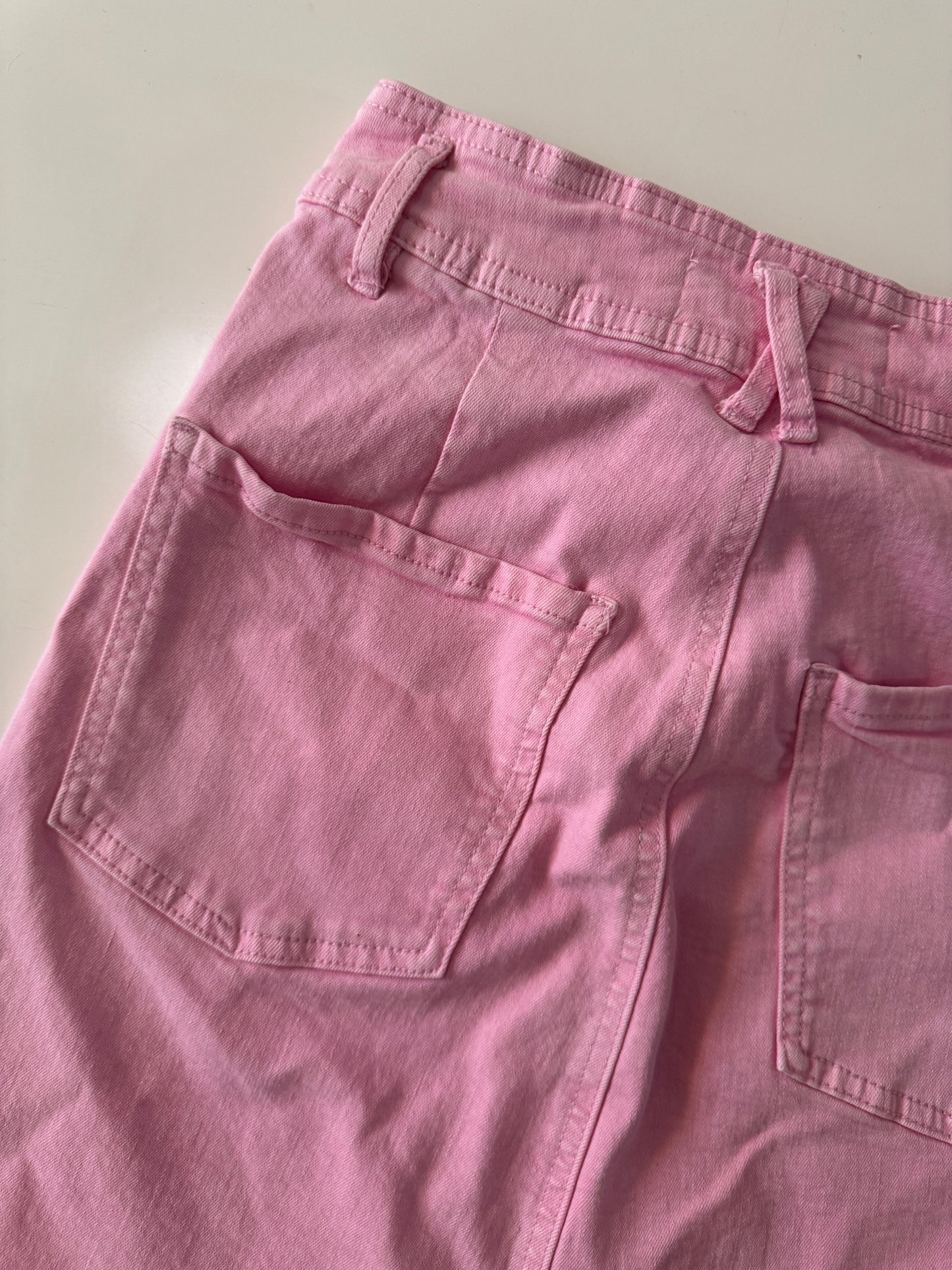 Falda de mezclilla rosa, Talla 24Mx, 2Usa, Mujer