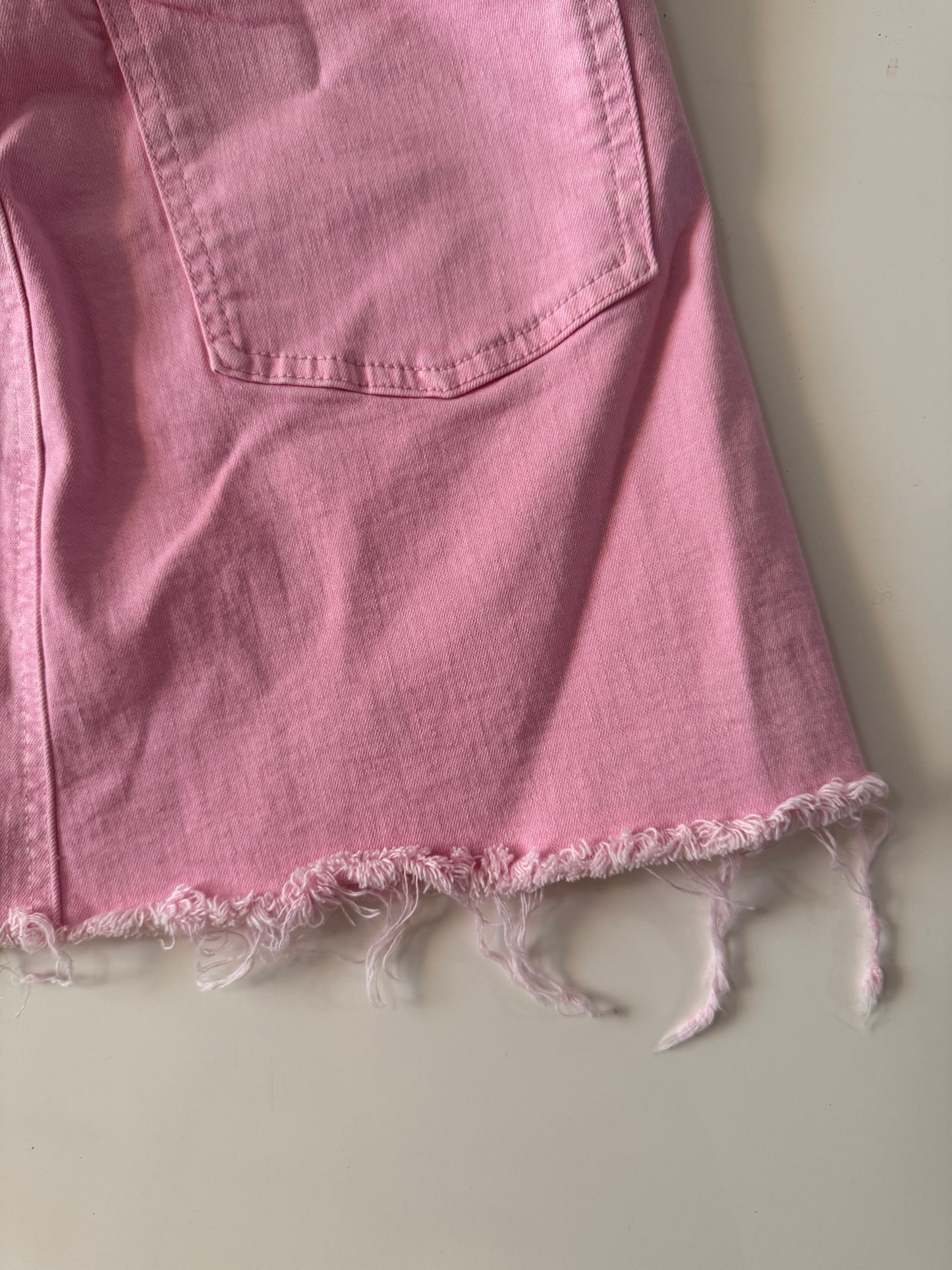 Falda de mezclilla rosa, Talla 24Mx, 2Usa, Mujer