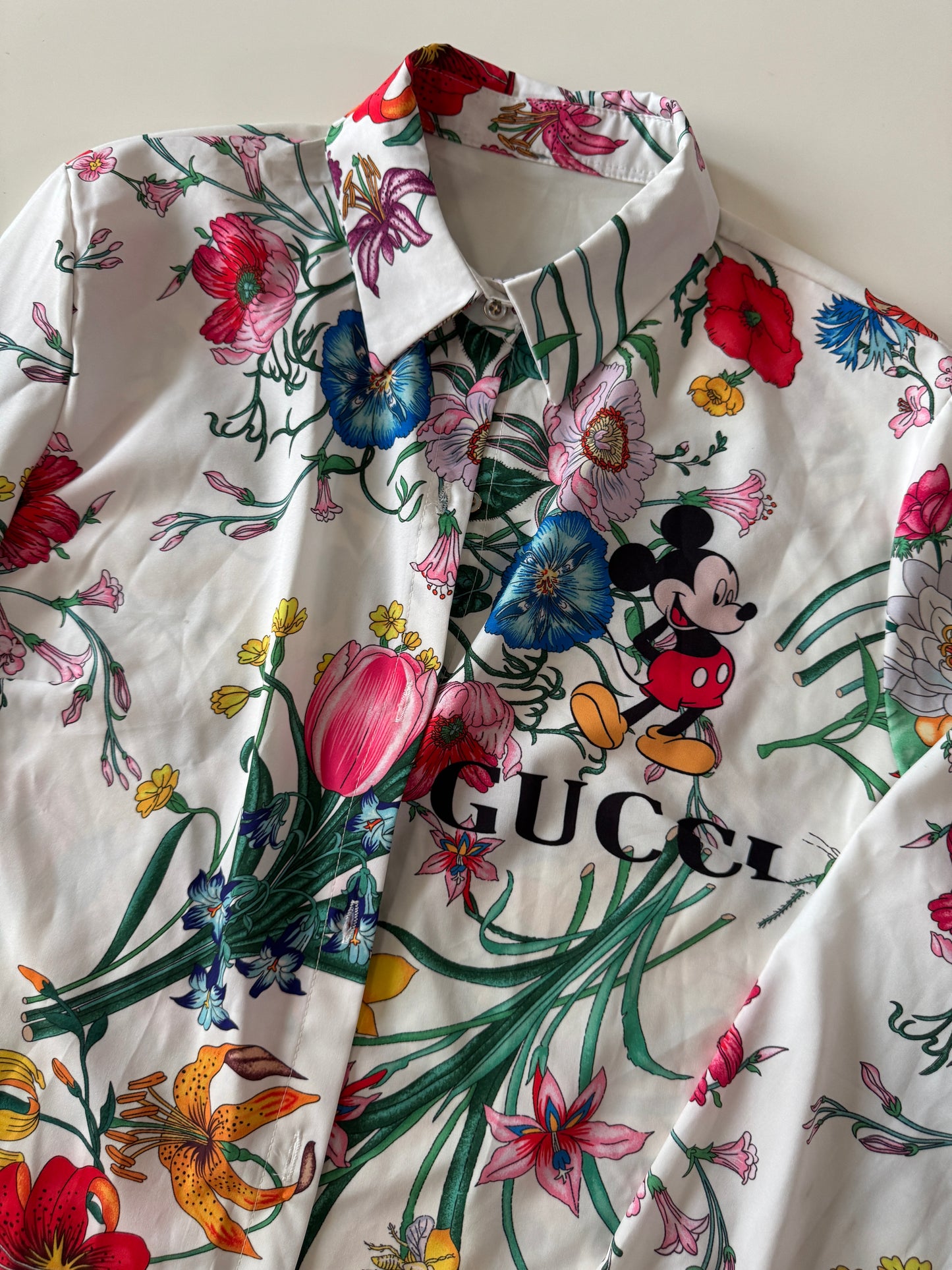 Camisa estampada, Talla S oversized, Mujer