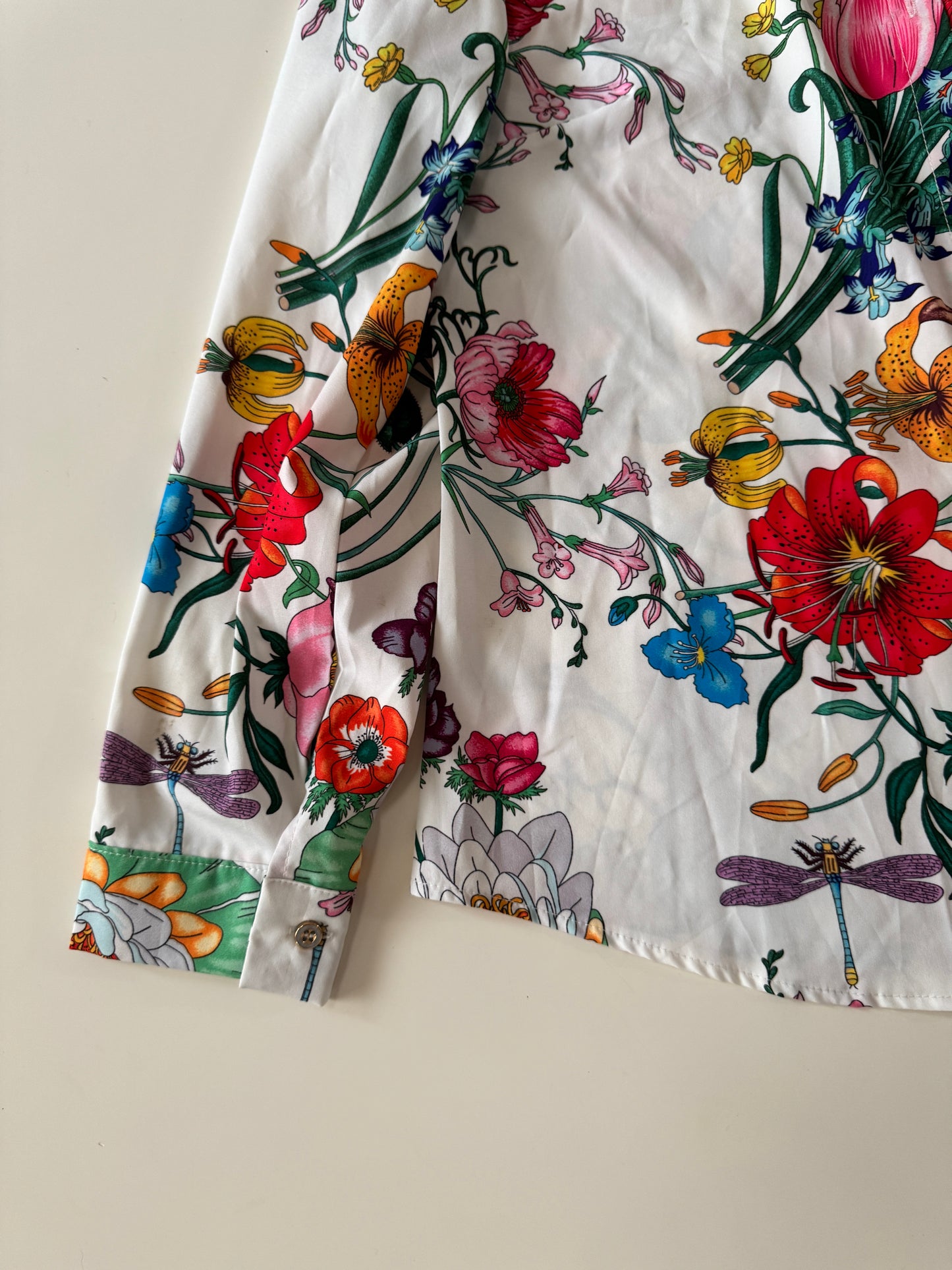 Camisa estampada, Talla S oversized, Mujer
